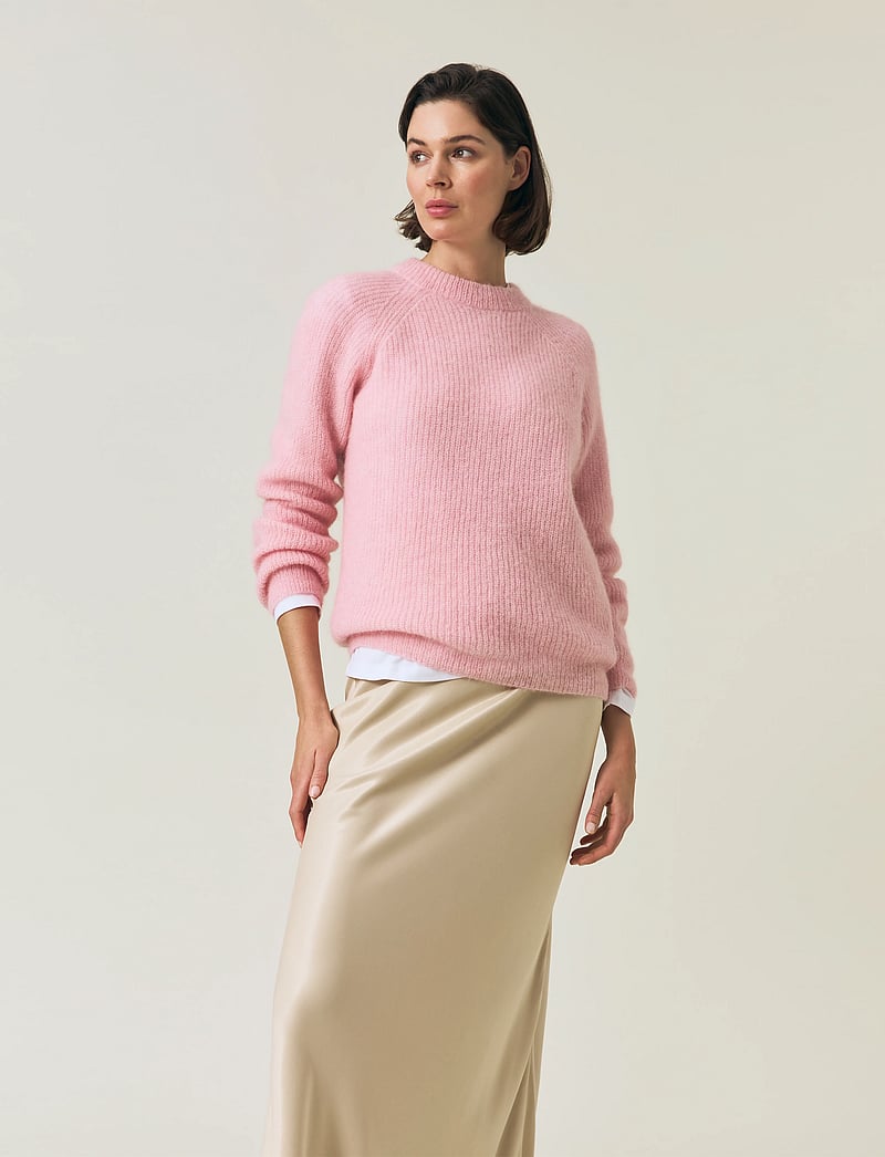 Lexington Clothing - Organic Cotton Cable Knitted Sweater - striktrøjer - light beige melange - 3
