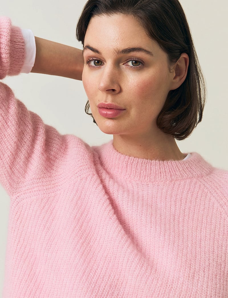 Lexington Clothing - Organic Cotton Cable Knitted Sweater - striktrøjer - light beige melange - 5