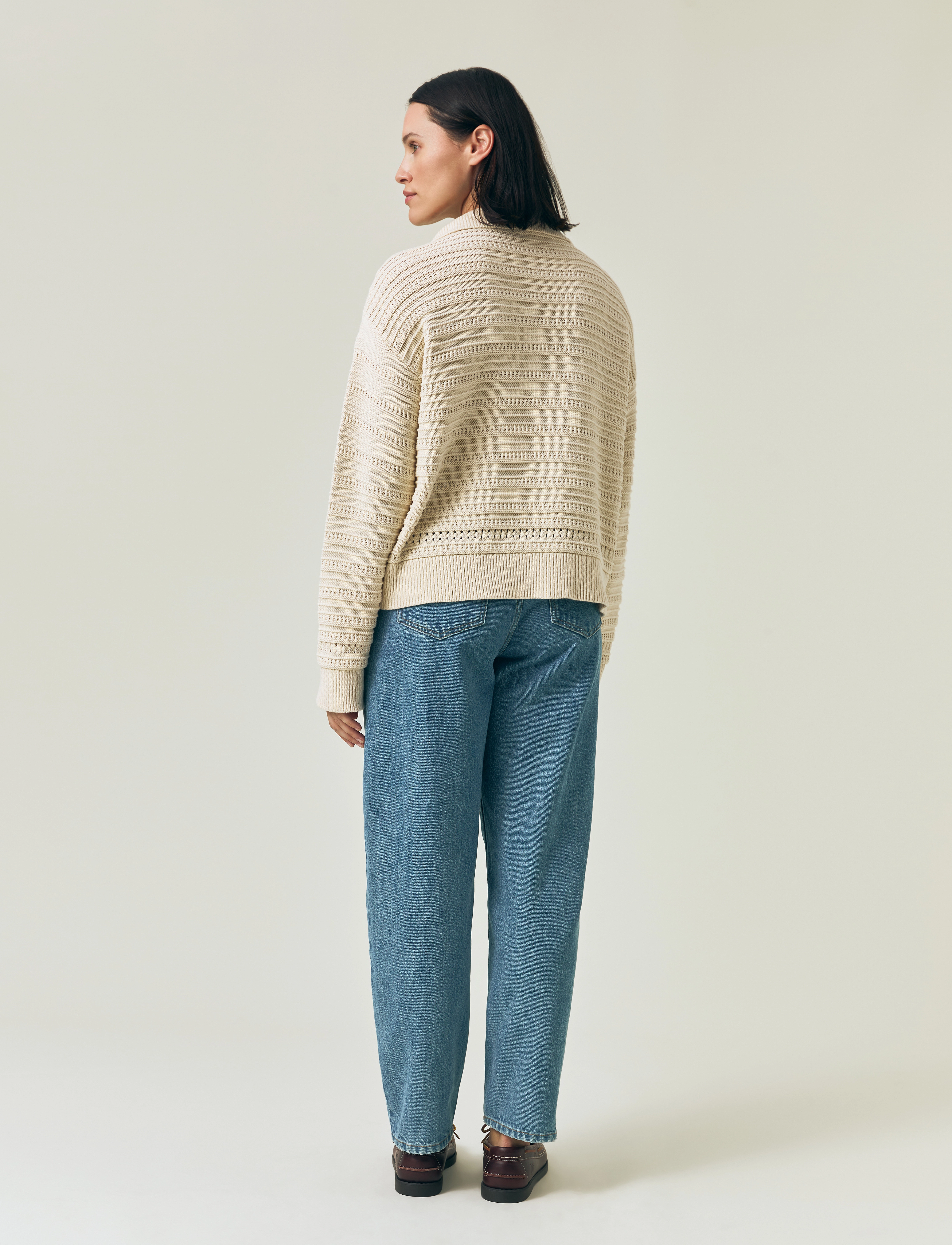 Lexington Clothing - Pointelle Knitted Sweater - offwhite - 3