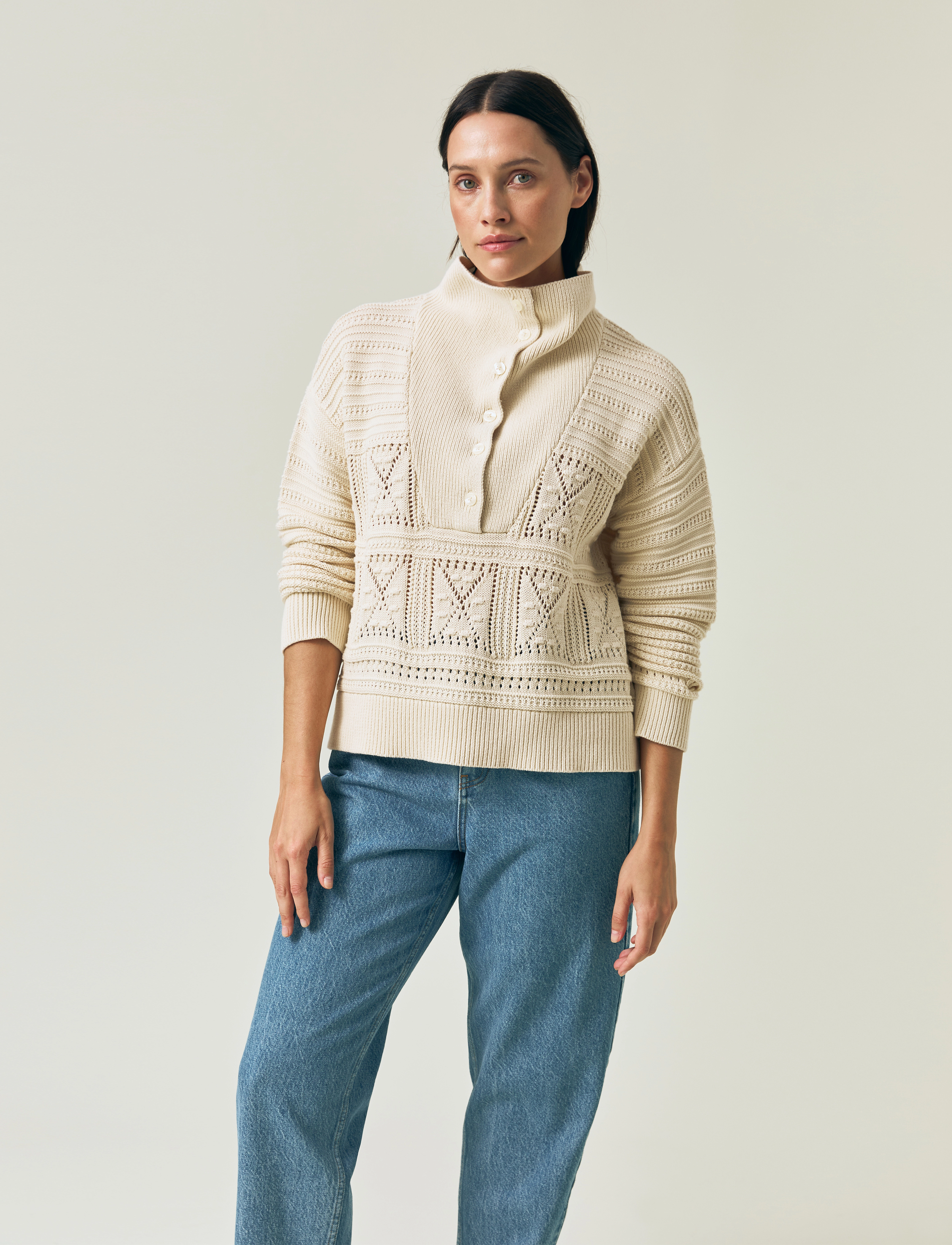 Lexington Clothing - Pointelle Knitted Sweater - offwhite - 5