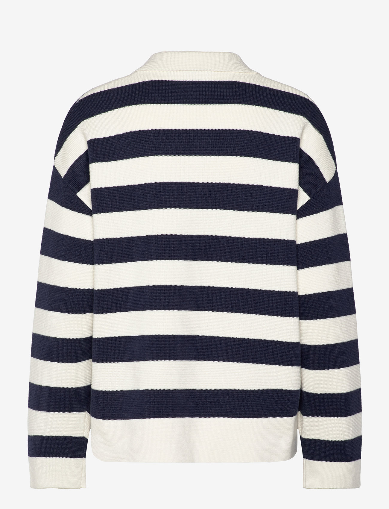 Lexington Clothing - Full Milano Knitted Polo Sweater - sviitrid - dk blue/white stripe - 2