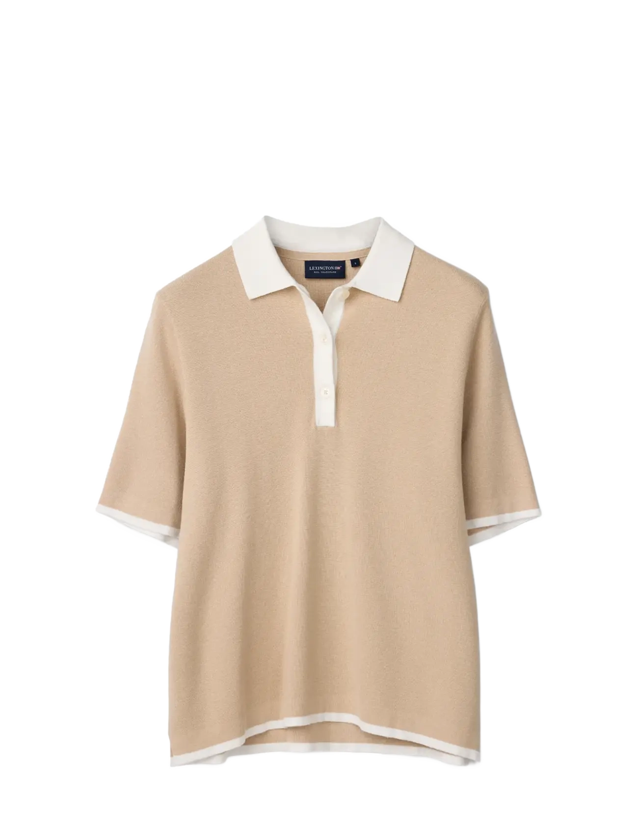 Lexington Clothing - Full Milano Short Sleeve Knitted Polo - beige - 1