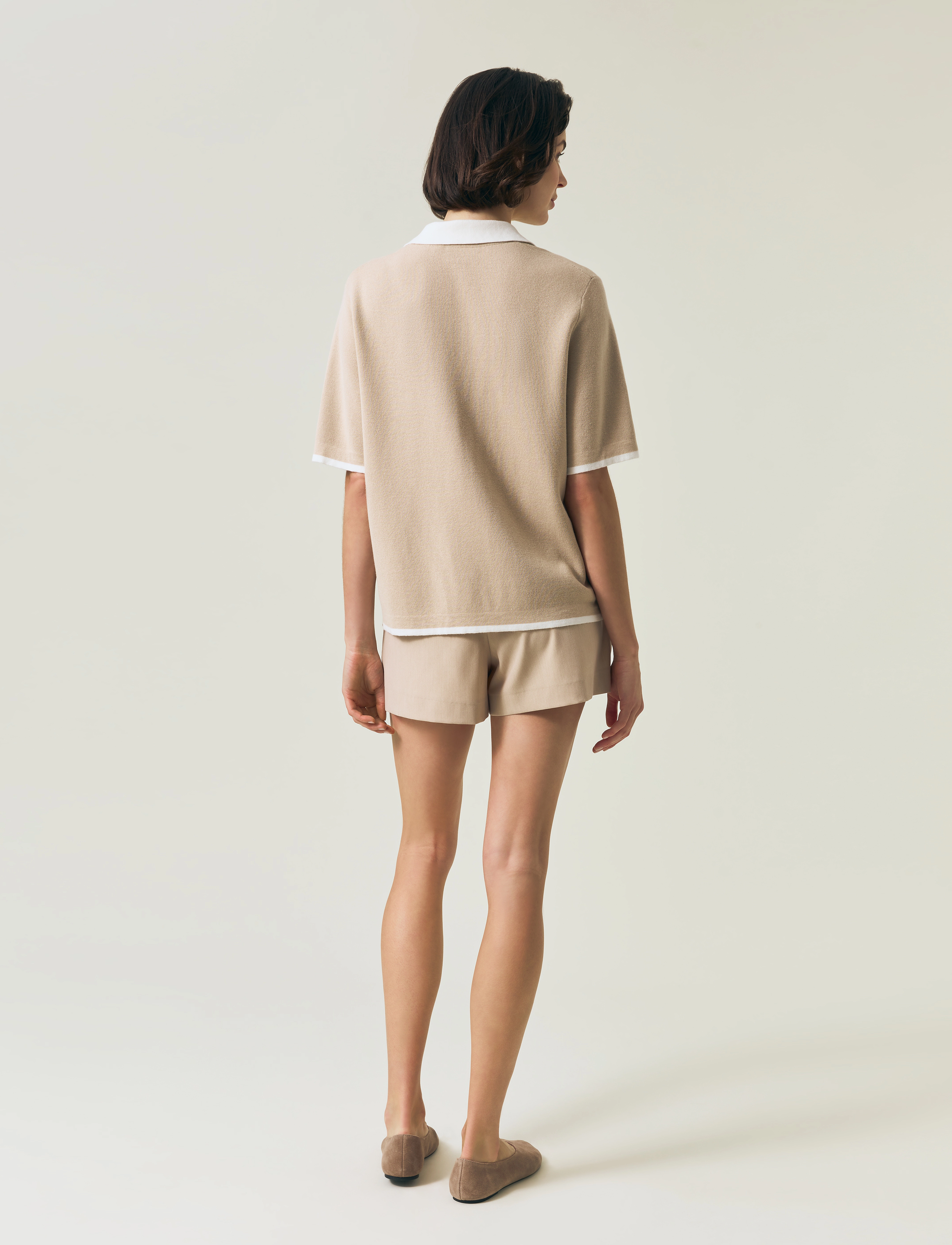 Lexington Clothing - Full Milano Short Sleeve Knitted Polo - beige - 2