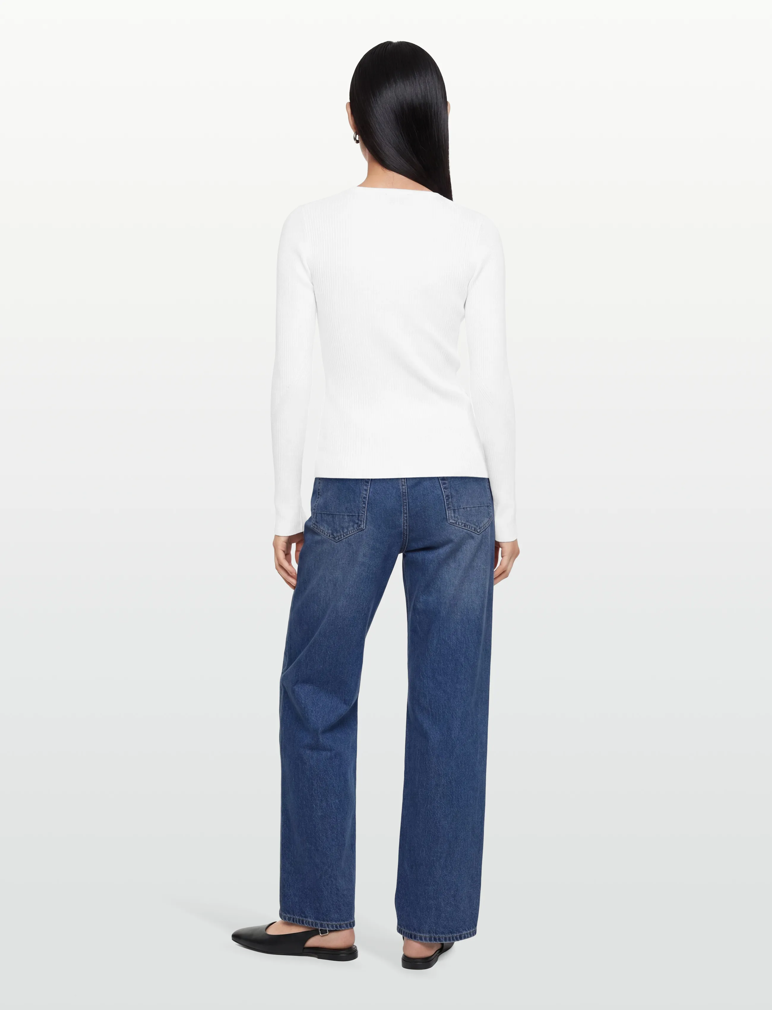 Lexington Clothing - Rib Knitted Lyocell Blend Wrap Sweater - trøjer - offwhite - 4