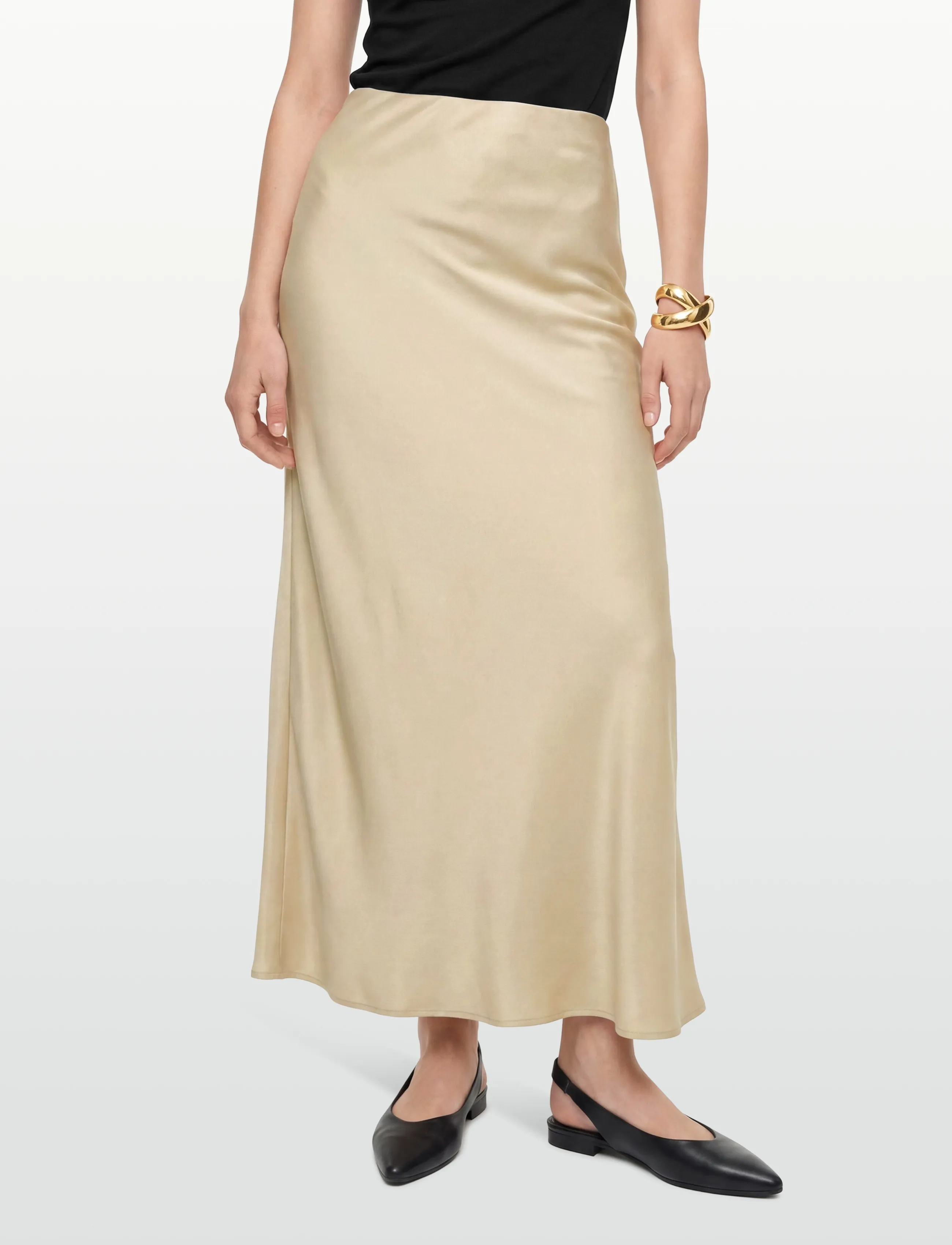 Lexington Clothing - Maxi Satin Skirt - satinnederdele - light beige - 3