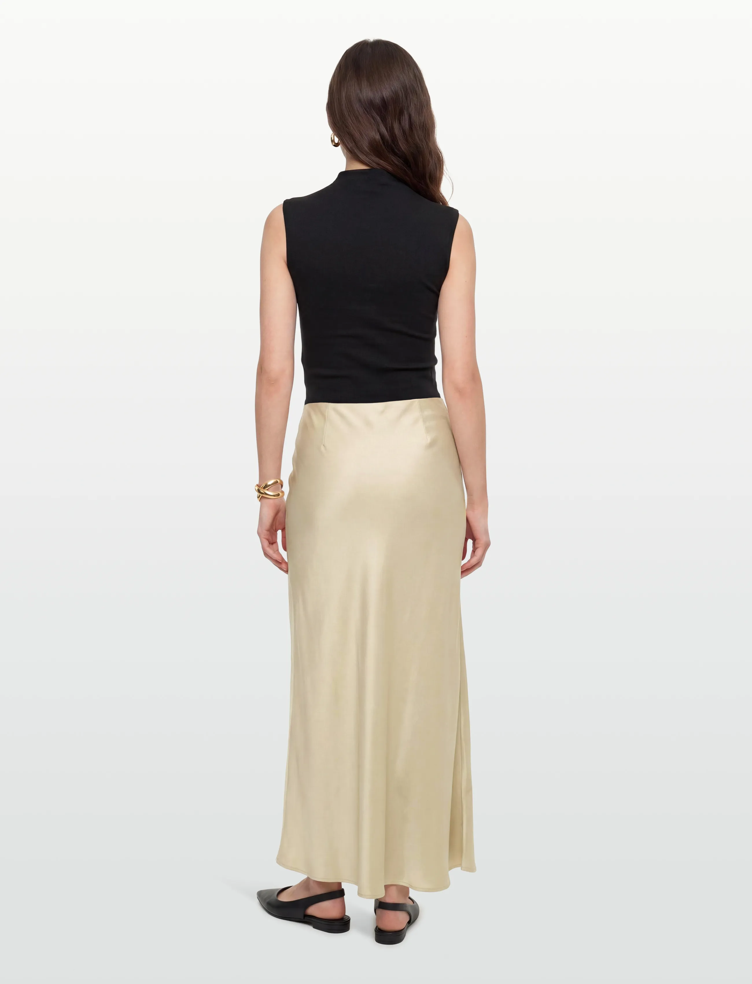 Lexington Clothing - Maxi Satin Skirt - satinnederdele - light beige - 4