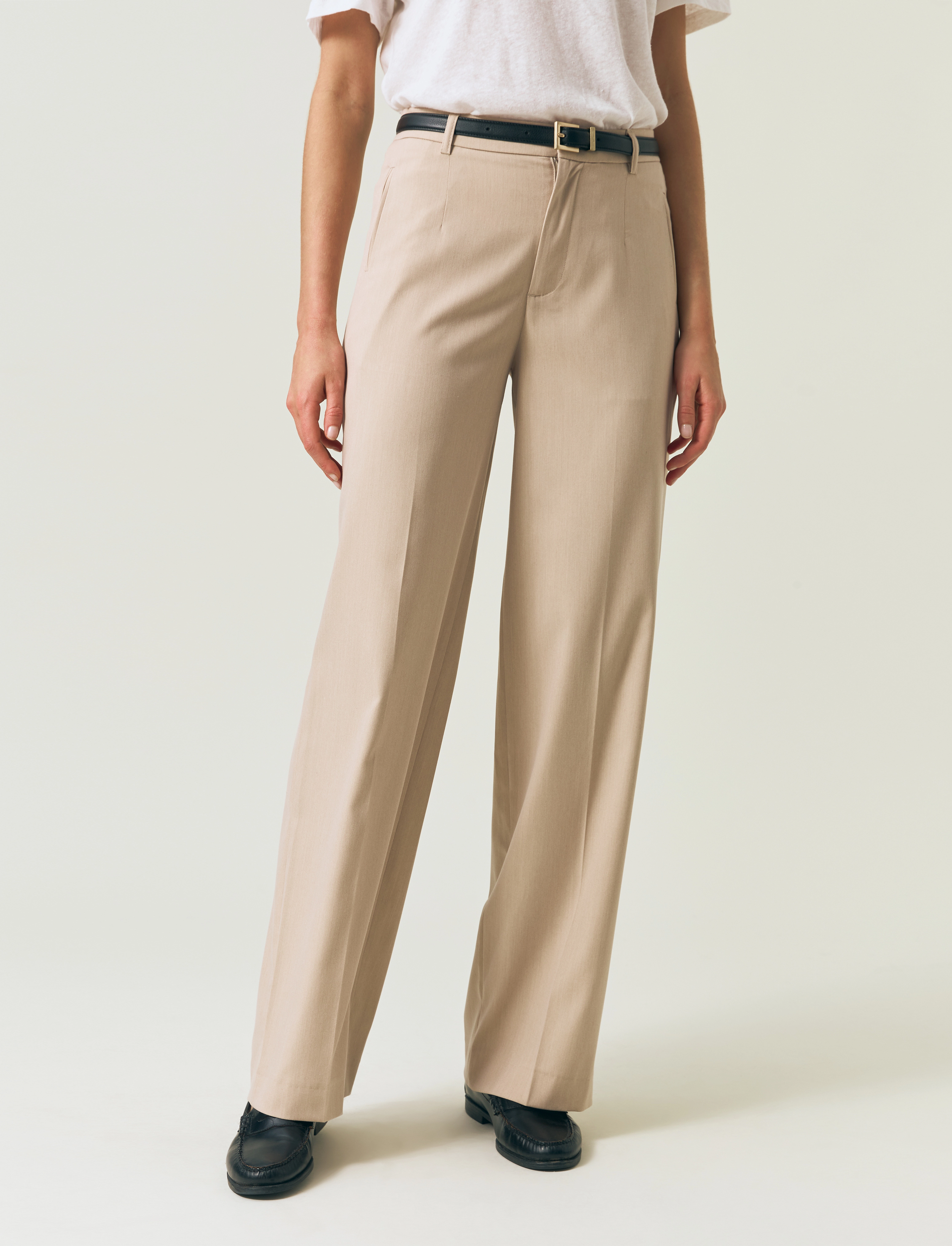 Lexington Clothing - Tailored Wide Pants - festtøj til outletpriser - light beige - 5