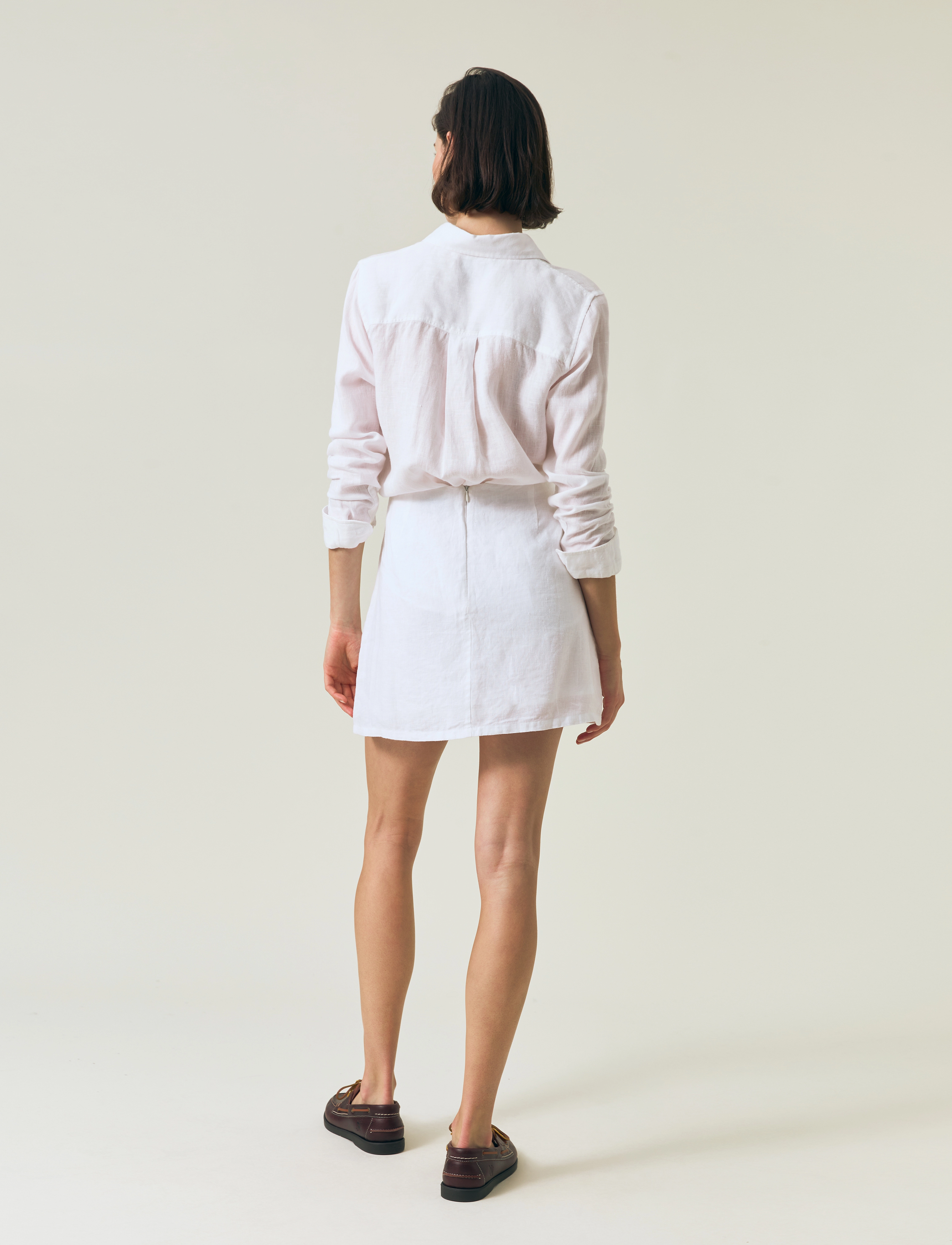 Lexington Clothing - Short Linen Skirt - kurze röcke - white - 2