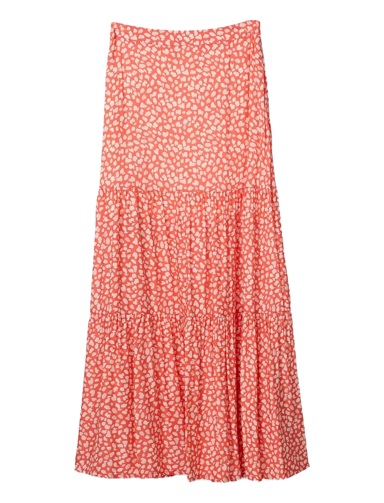 Printed Maxi Skirt - CORAL DOT PRINT
