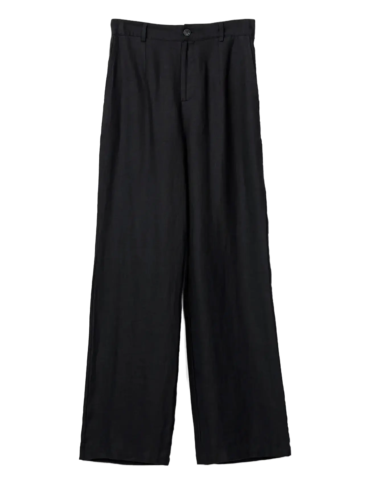 Lexington Clothing High Waist Wide-Leg Linen Pants - Broeken - BLACK / black