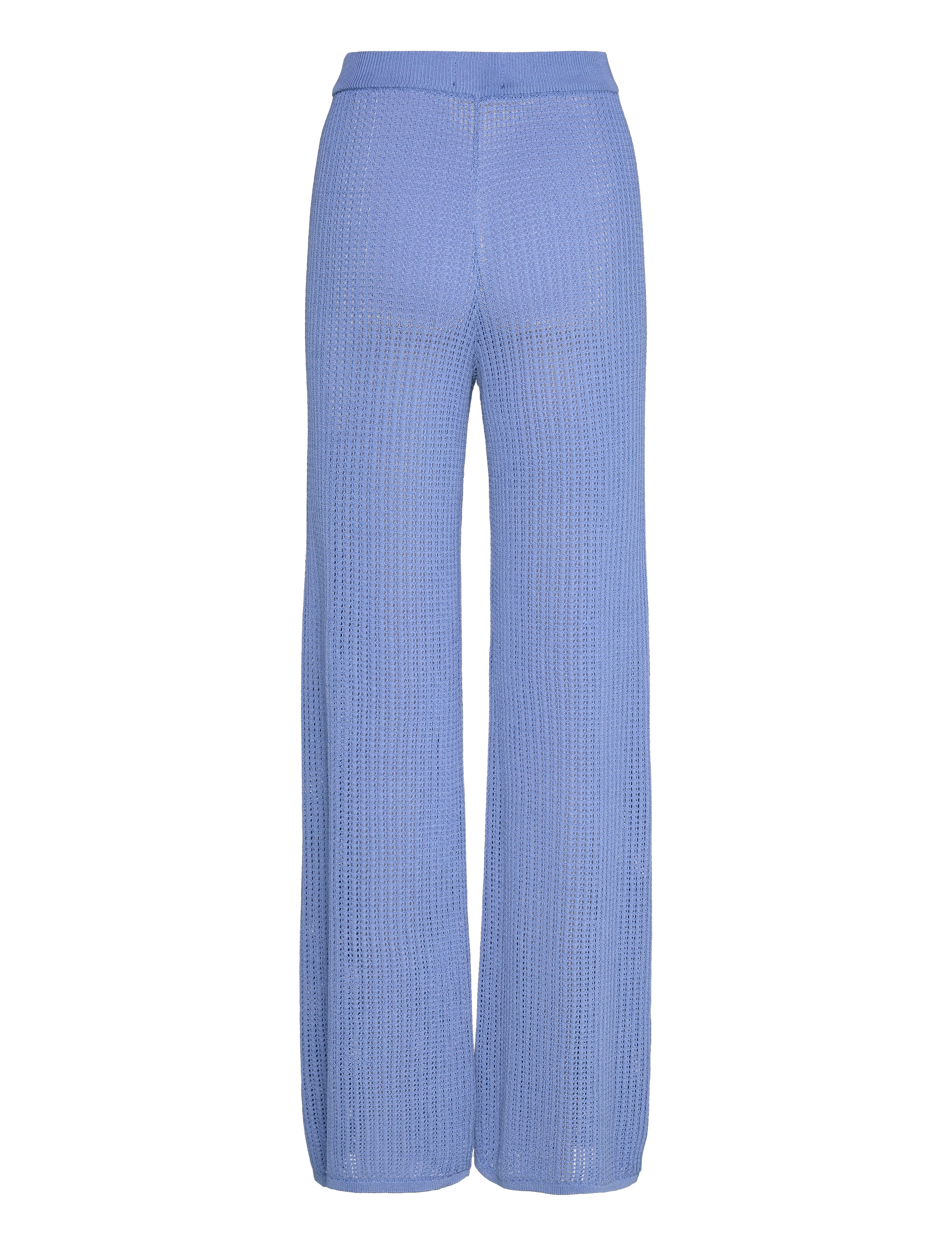 Lexington Clothing - Wide-Leg Pointelle Knitted Pants - hosen mit weitem bein - light blue - 1