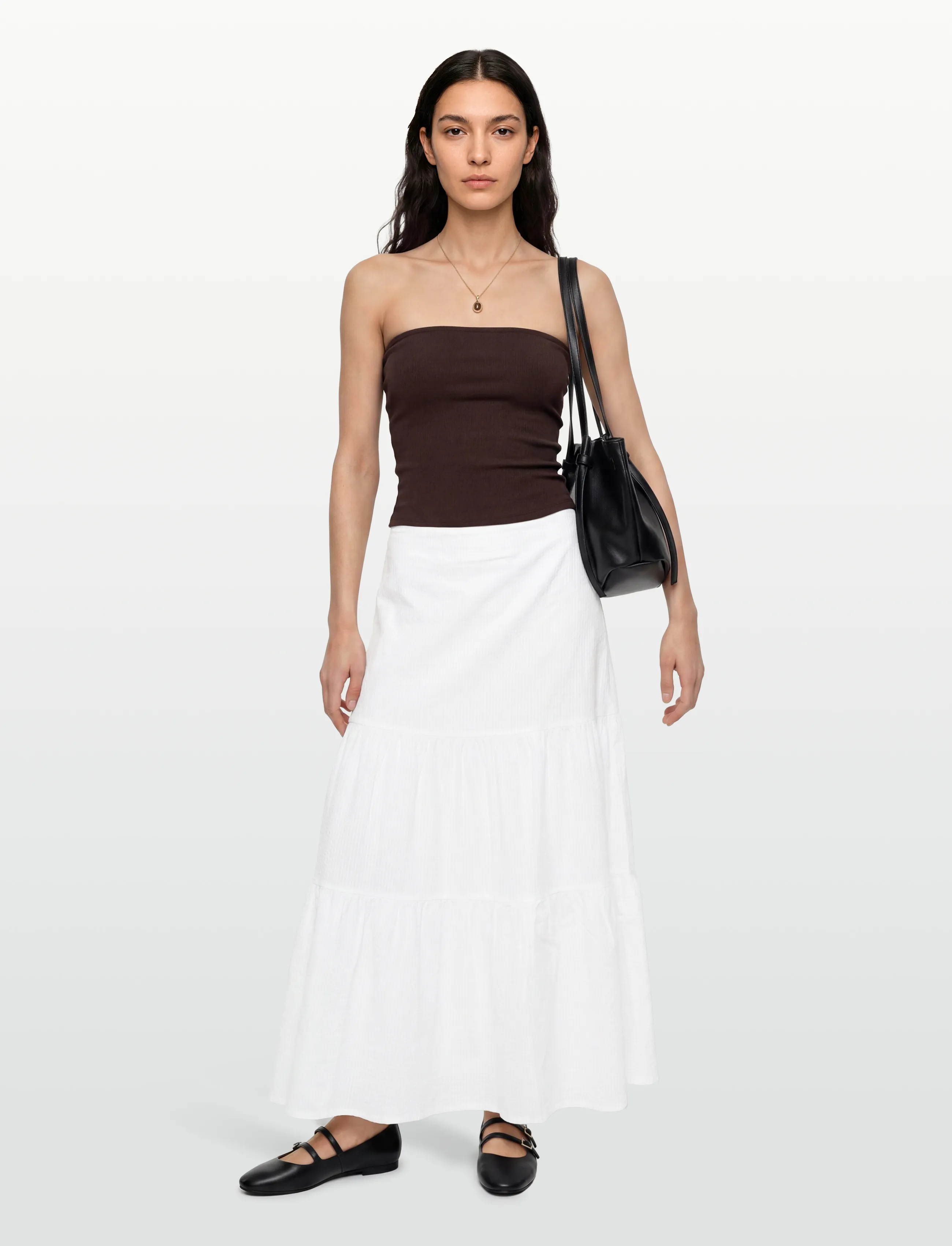 Lexington Clothing - Seersucker Maxi Skirt - maxi nederdele - white - 0