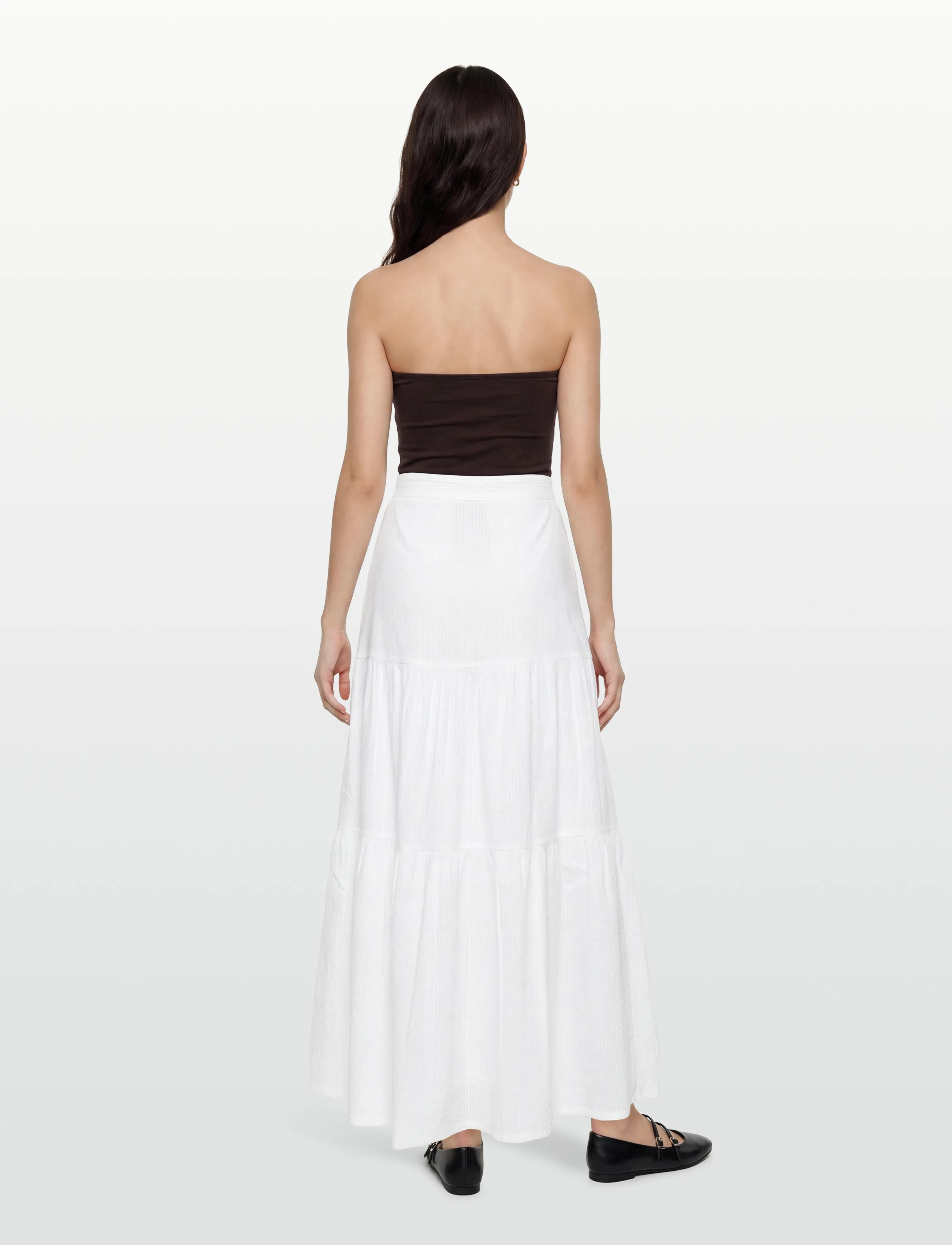 Lexington Clothing - Seersucker Maxi Skirt - maxi nederdele - white - 4
