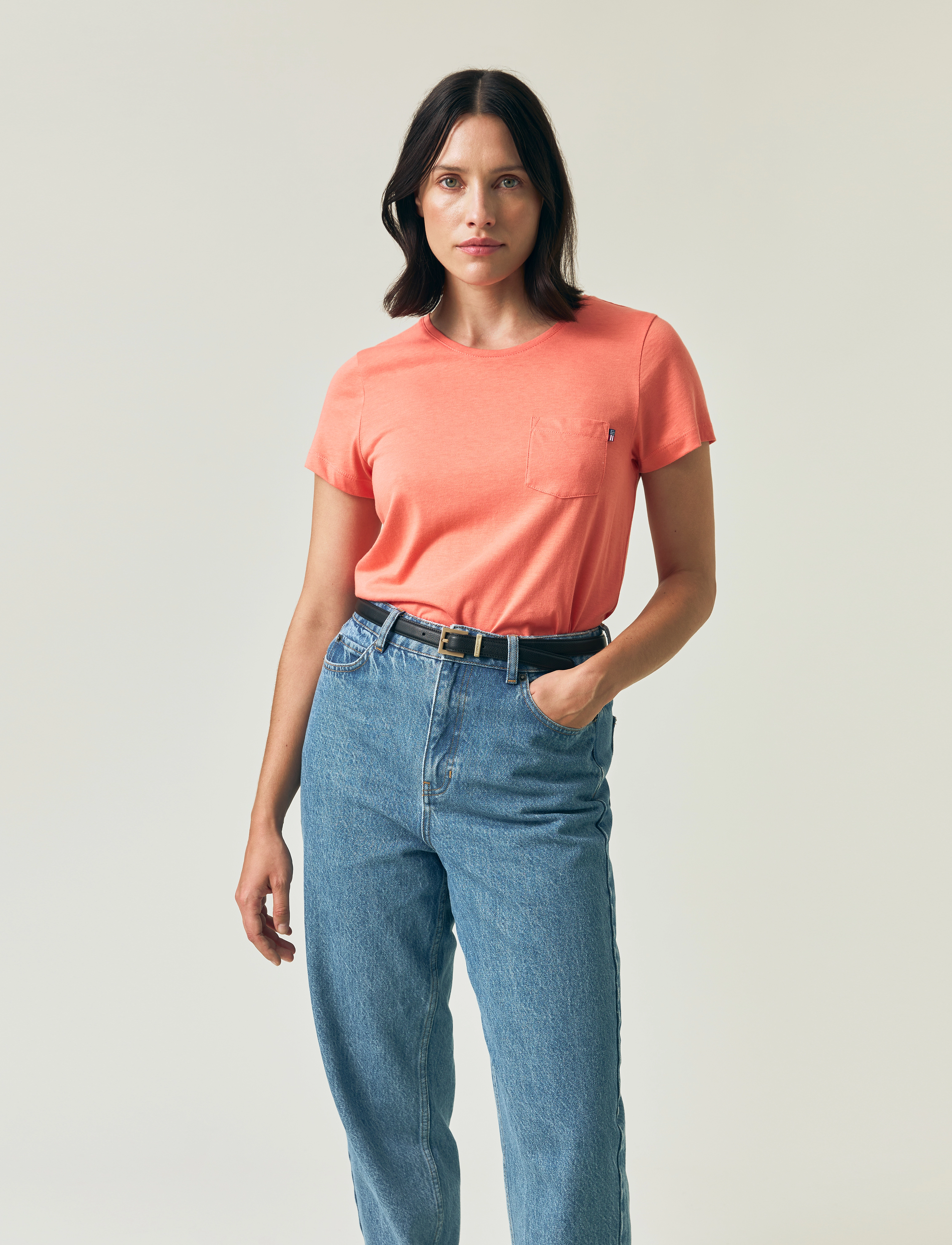 Lexington Clothing - Cotton-Modal Blend Classic Tee - coral - 5