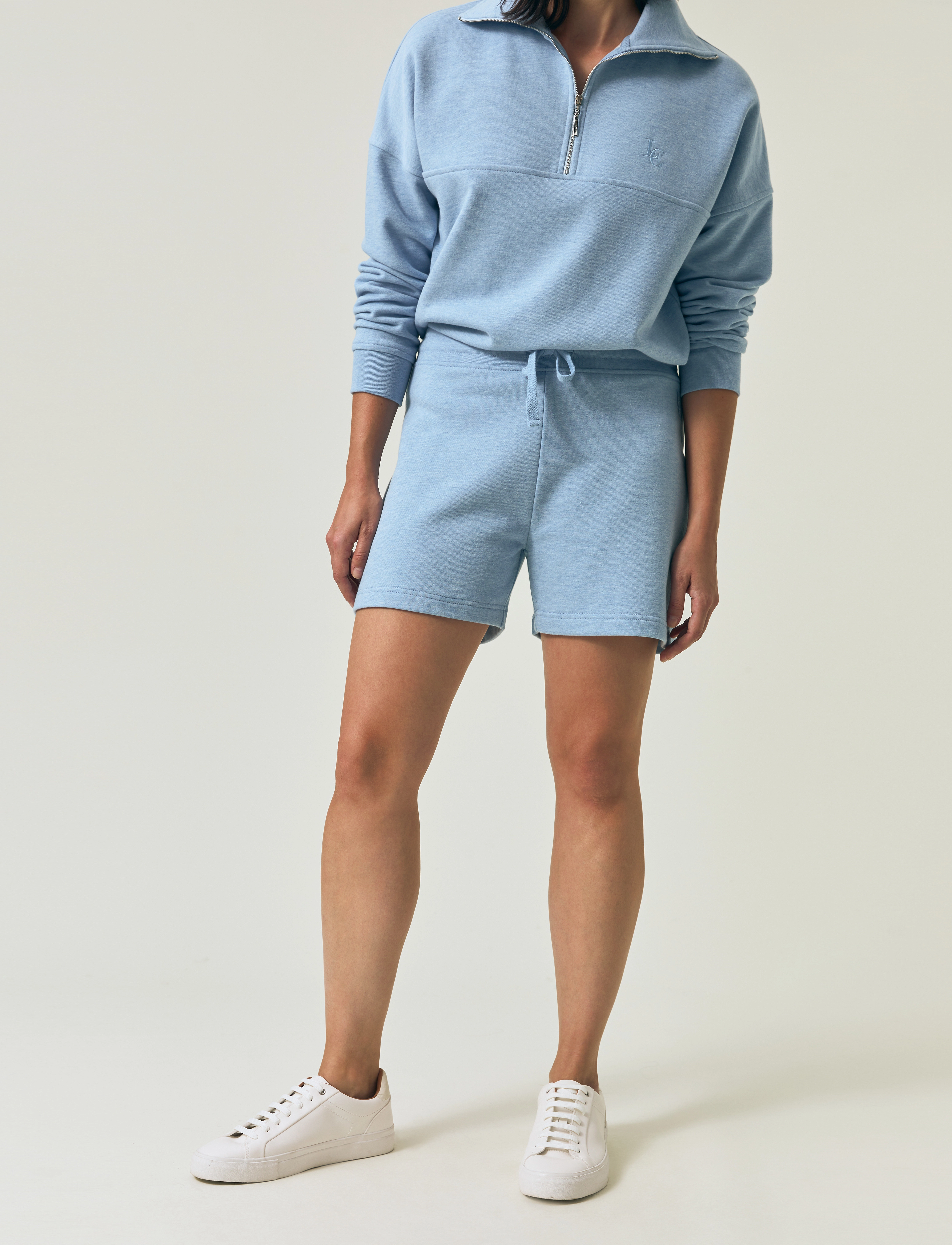 Lexington Clothing - Classic Logo Jersey Shorts - light blue melange - 5