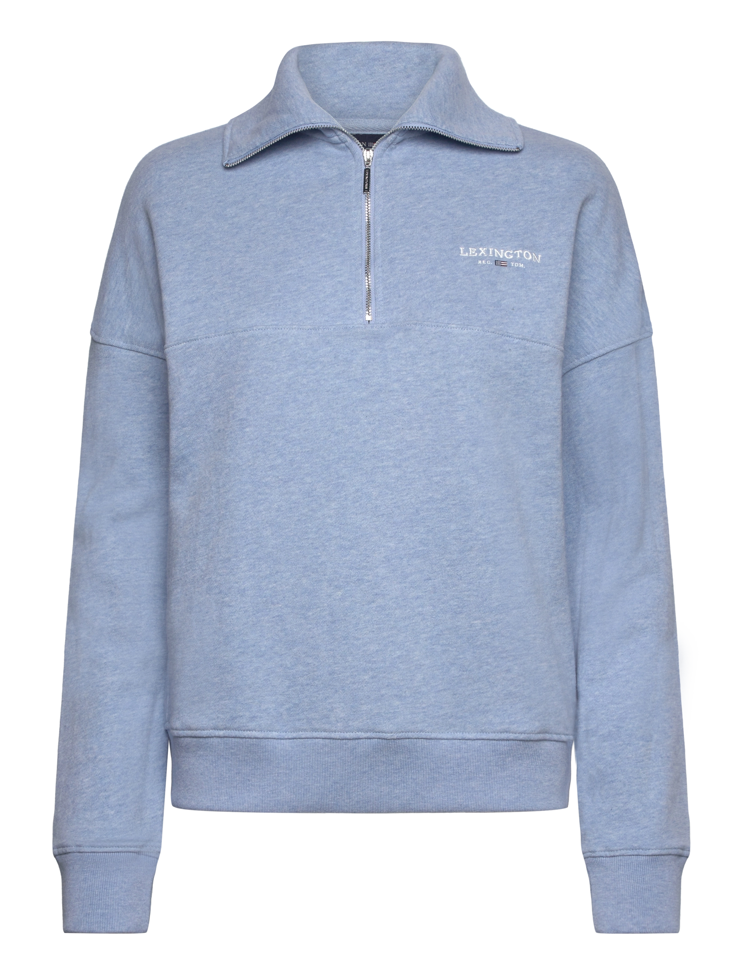 Lexington Clothing - Half-Zip Logo Sweatshirt - light blue melange - 1