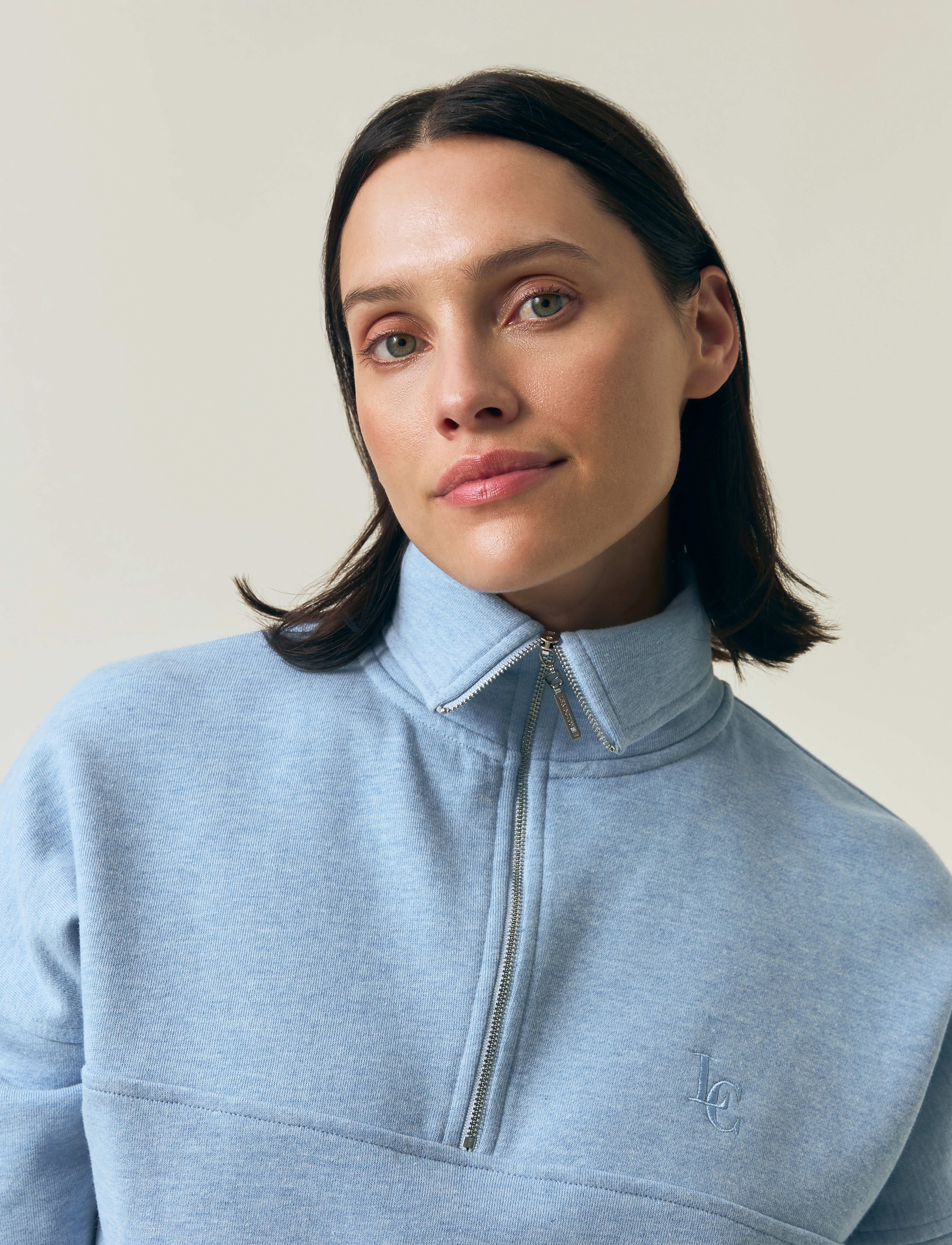 Lexington Clothing - Half-Zip Logo Sweatshirt - light blue melange - 5