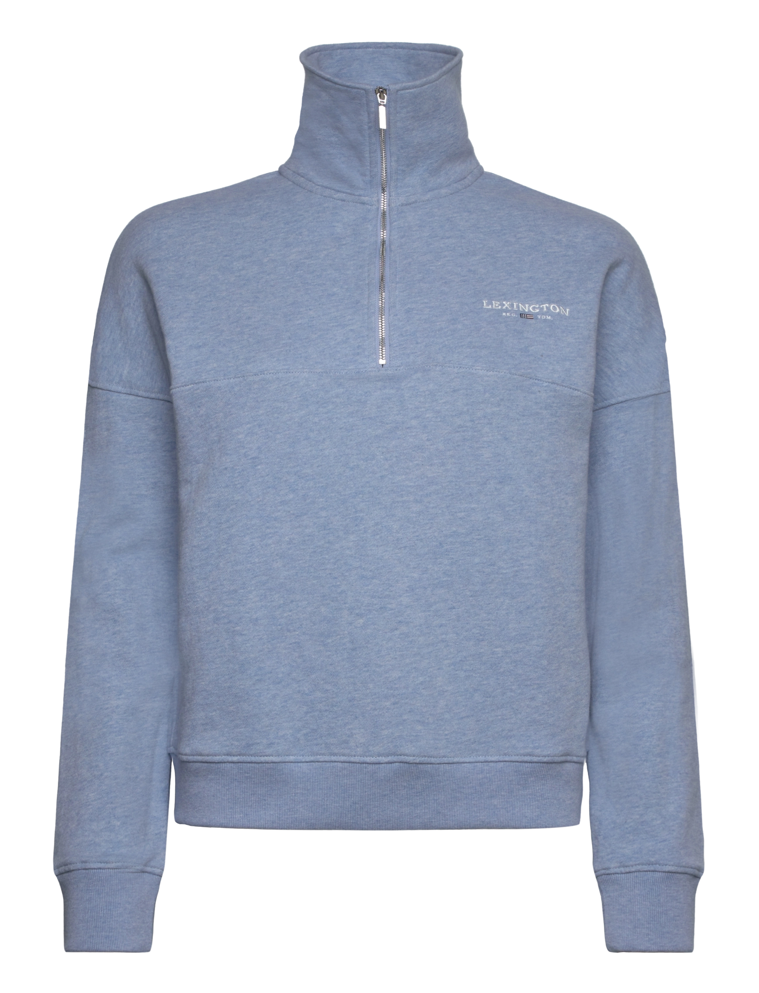 Lexington Clothing - Half-Zip Logo Sweatshirt - light blue melange - 3