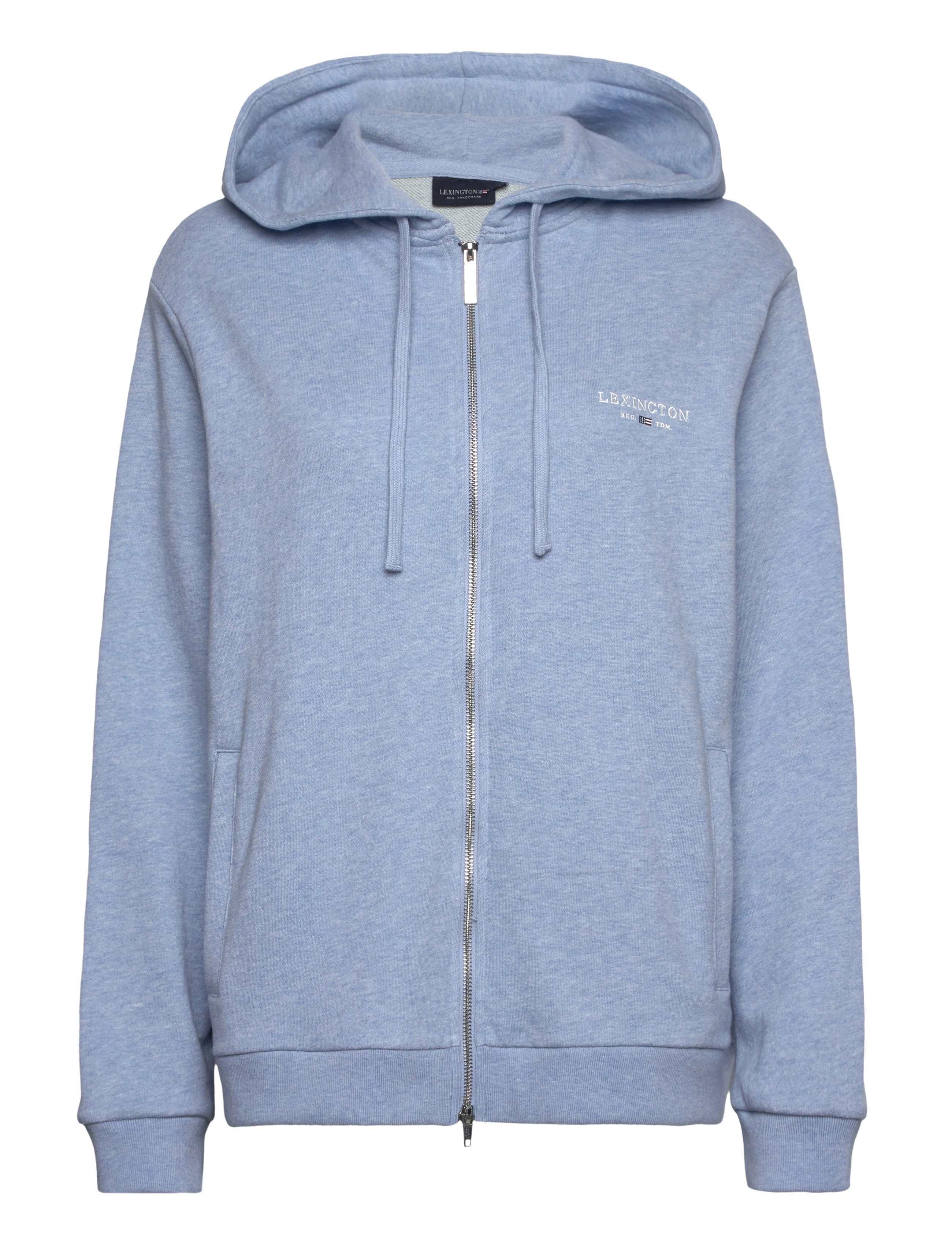 Lexington Clothing Classic Logo Zip Hoodie - Puhkerõivad - LIGHT BLUE MELANGE / blue