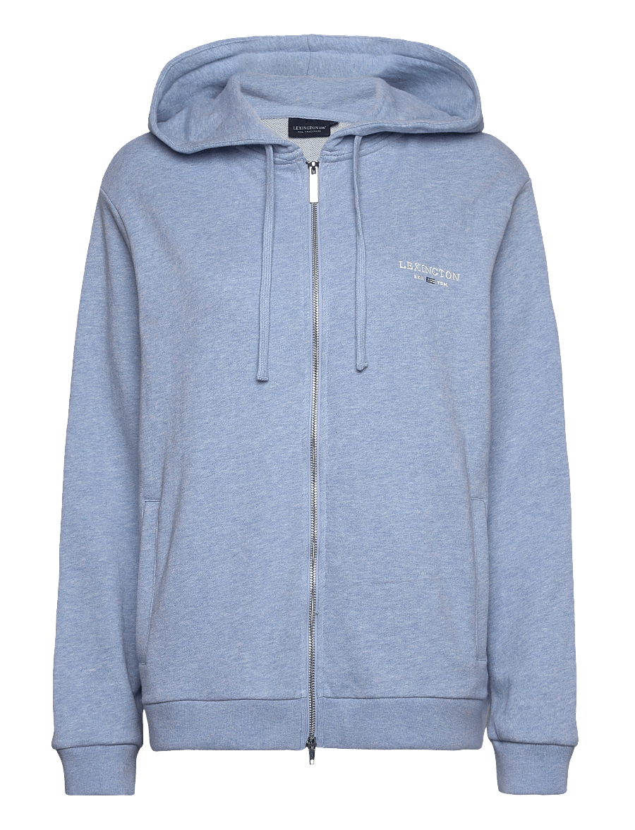 Lexington Clothing - Classic Logo Zip Hoodie - hupparit - light blue melange - 1