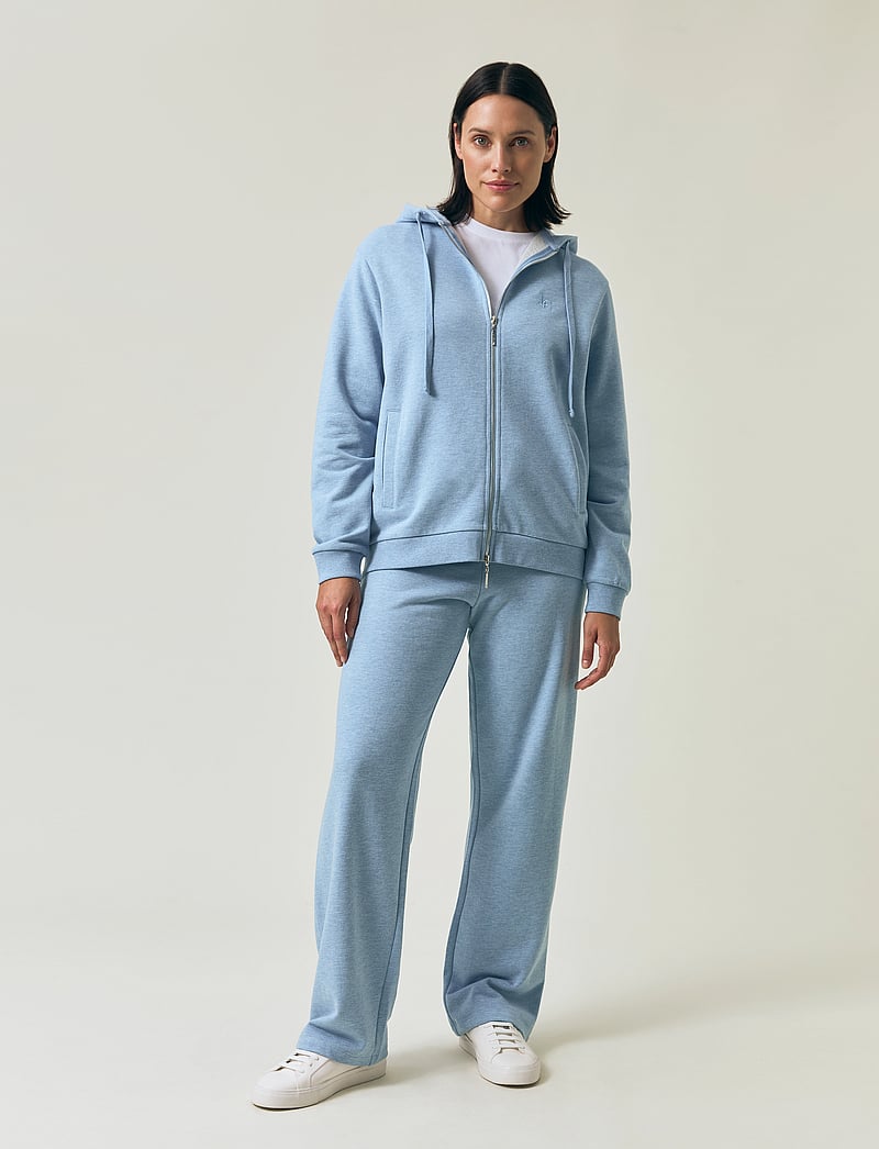 Lexington Clothing - Classic Logo Zip Hoodie - hættetrøjer - light blue melange - 0