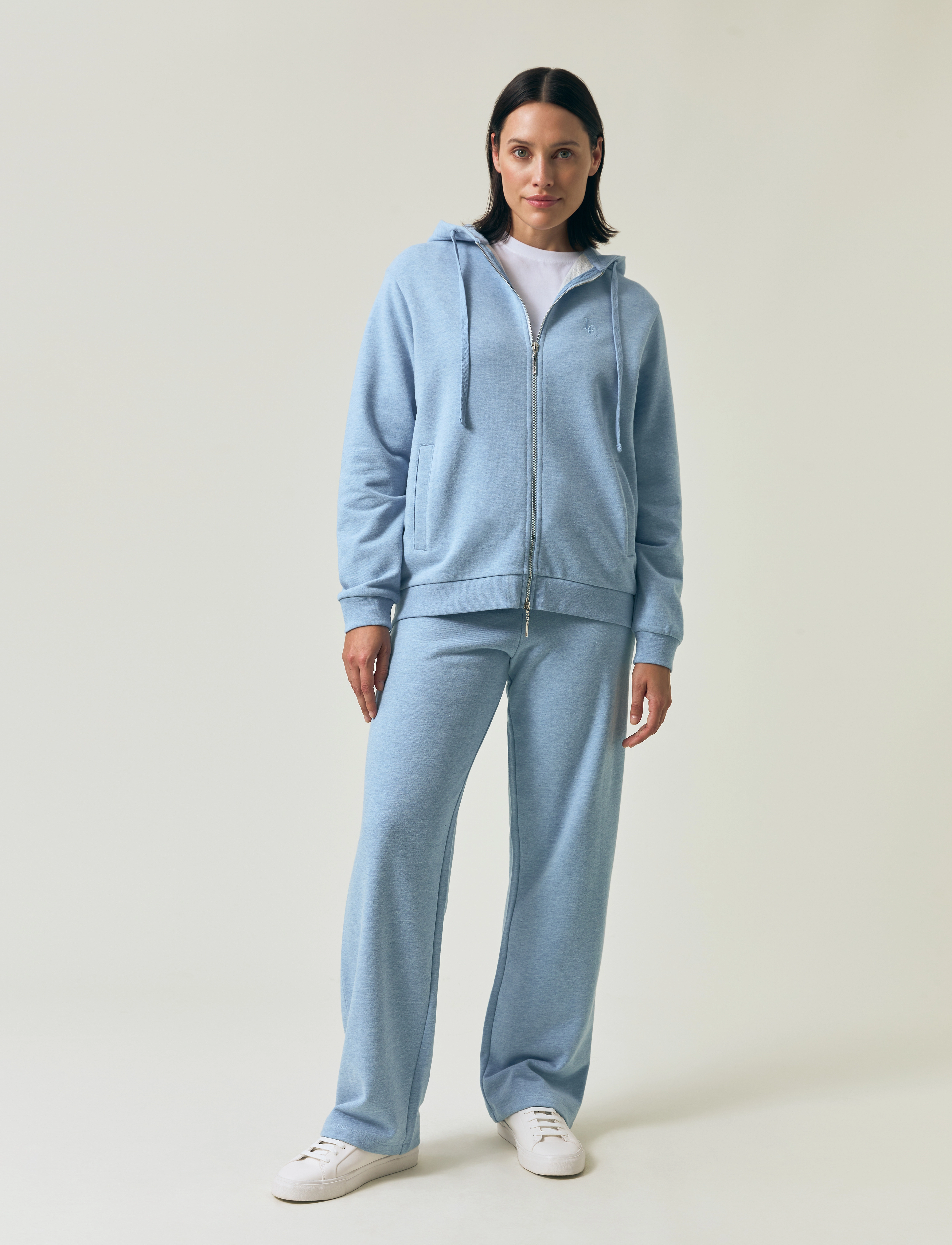 Lexington Clothing - Classic Logo Zip Hoodie - hupparit - light blue melange - 0