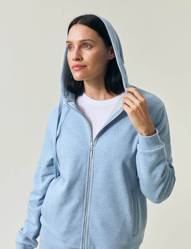 Lexington Clothing - Classic Logo Zip Hoodie - hættetrøjer - light blue melange - 4