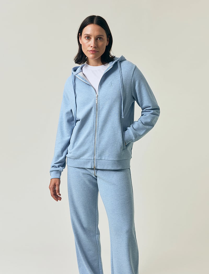 Lexington Clothing - Classic Logo Zip Hoodie - hættetrøjer - light blue melange - 5