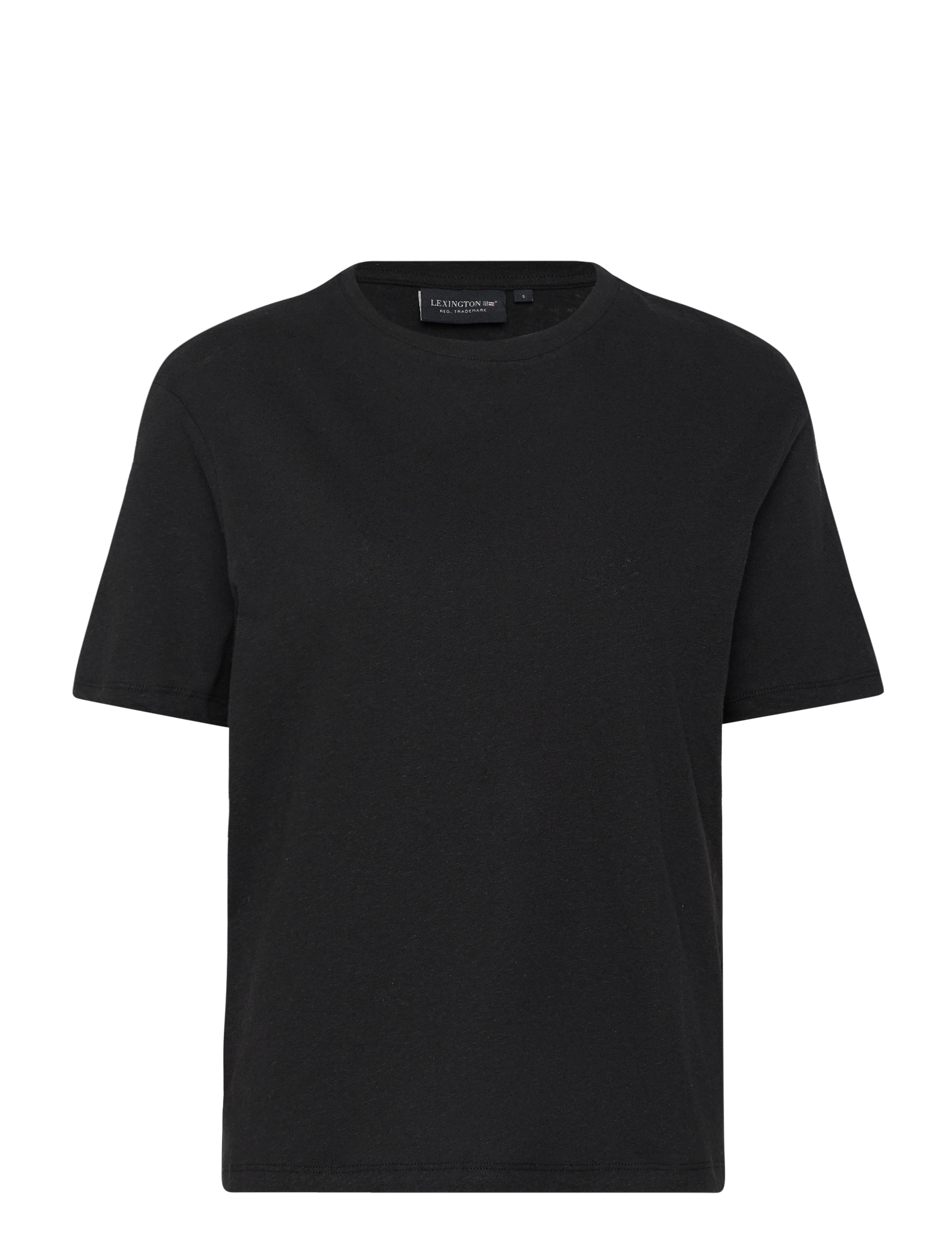 LEXINGTON CLOTHING Linen Blend Boxy Tee Schwarz - S - Damen