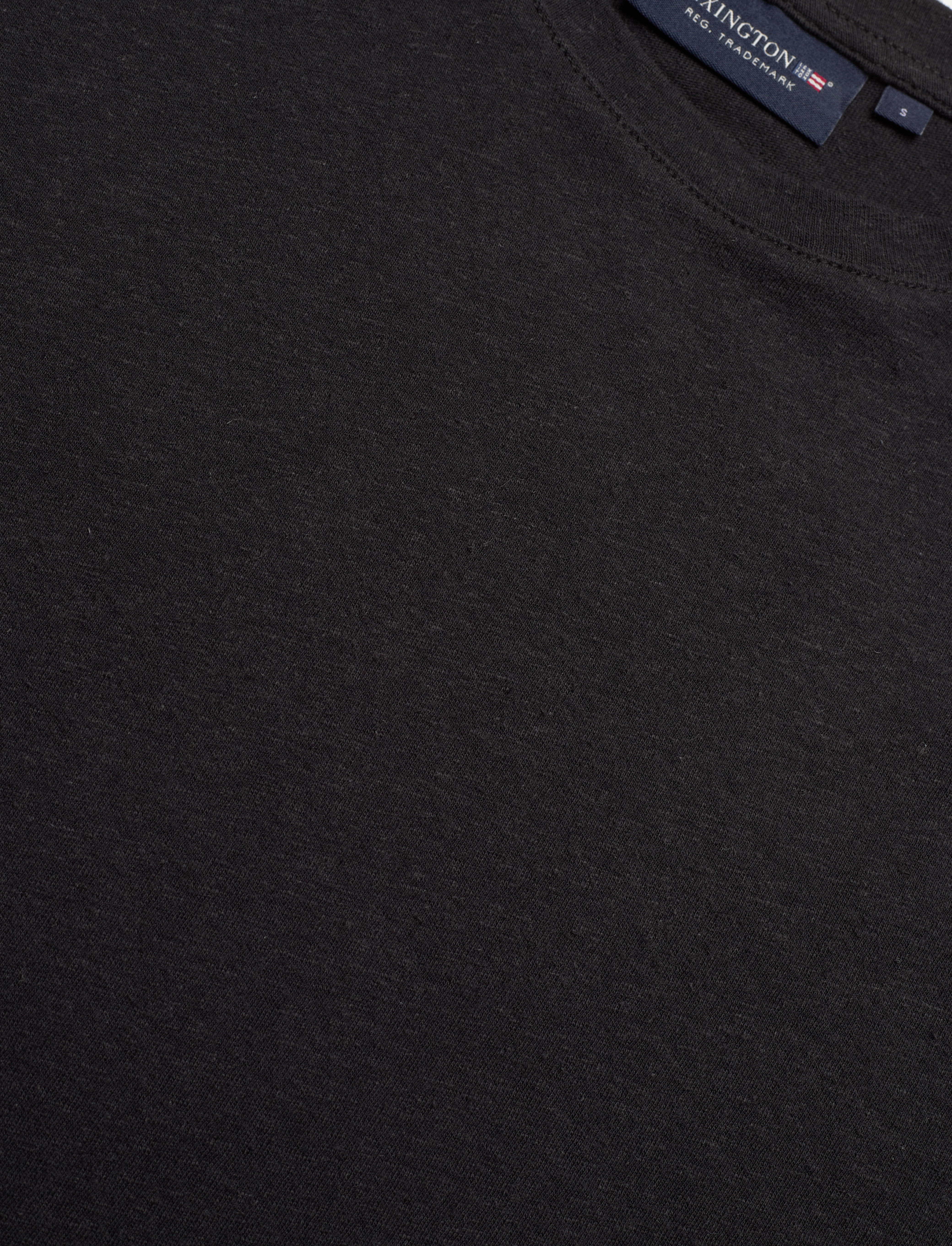Lexington Clothing - Linen Blend Boxy Tee - t-shirts - black - 2