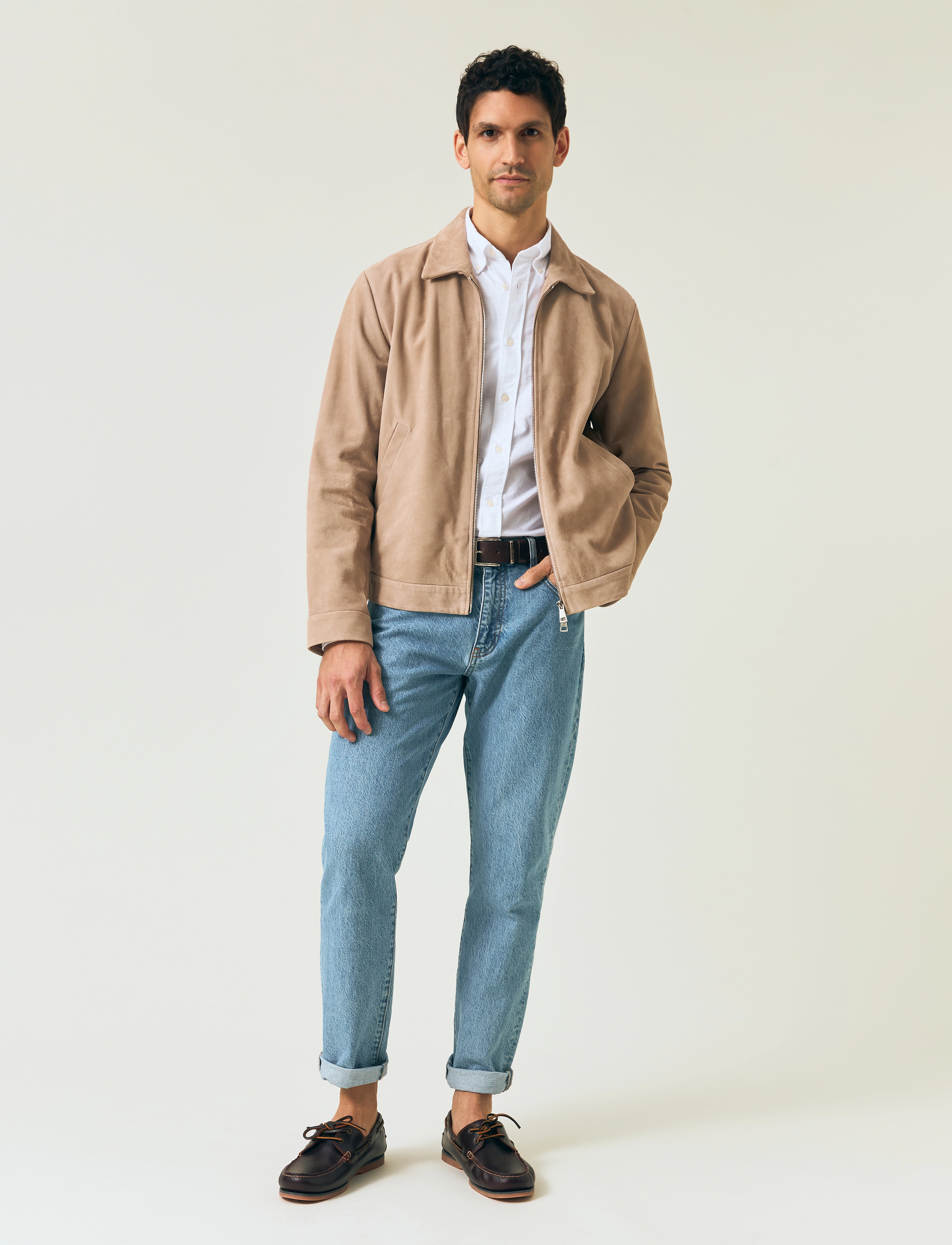 Lexington Clothing Dusty Suede Jacket - Frühlingsjacken - LIGHT BEIGE / beige