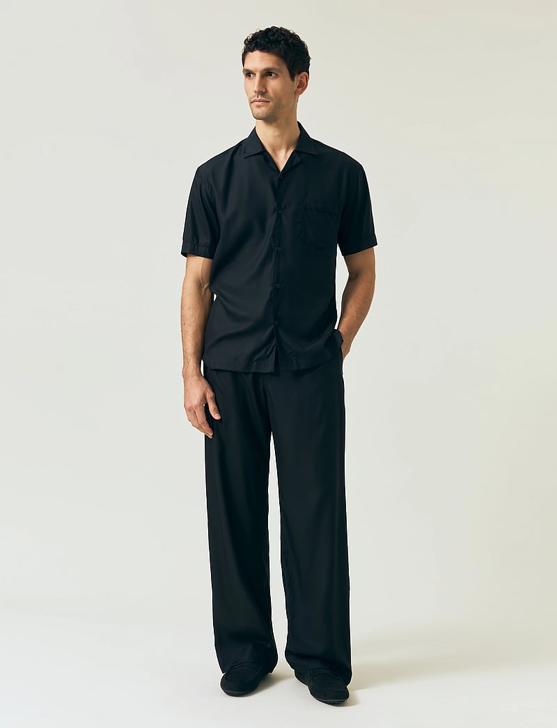 Lexington Clothing - Camp Lyocell Shirt - lühikeste varrukatega särgid - black - 0