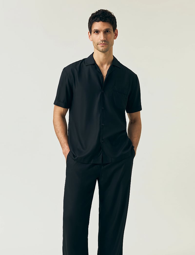 Lexington Clothing - Camp Lyocell Shirt - lühikeste varrukatega särgid - black - 5