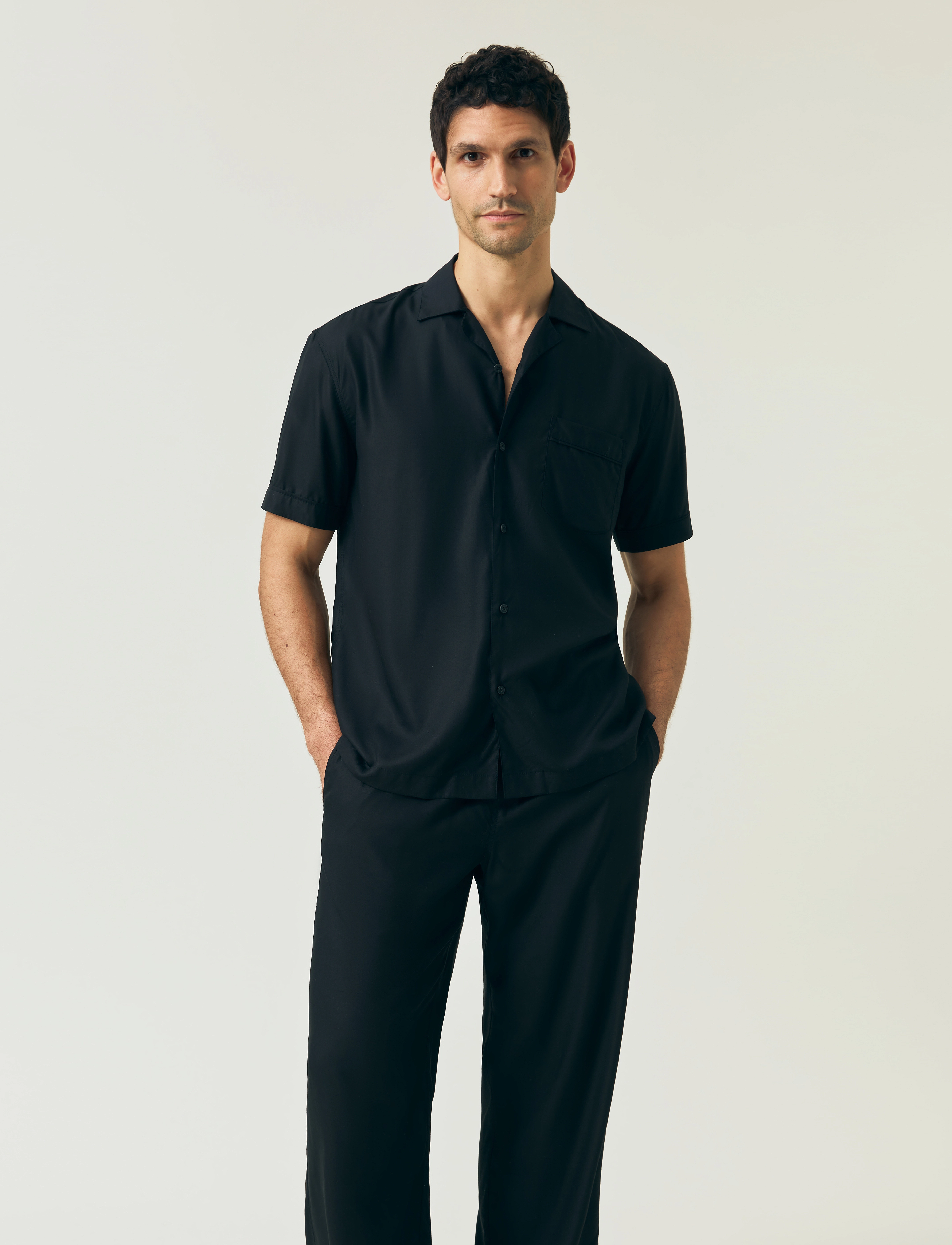 Lexington Clothing - Camp Lyocell Shirt - kortærmede t-shirts - black - 5