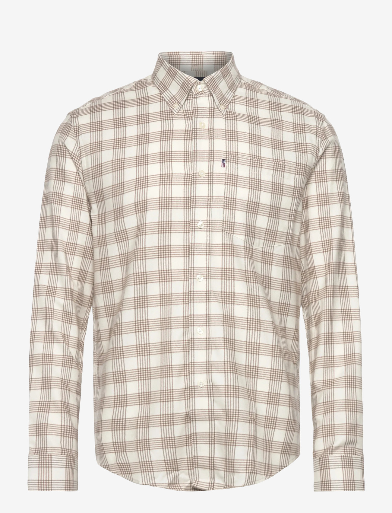 Lexington Clothing - Casual Check Flannel B.D Shirt - flanellskjortor - beige/white check - 0