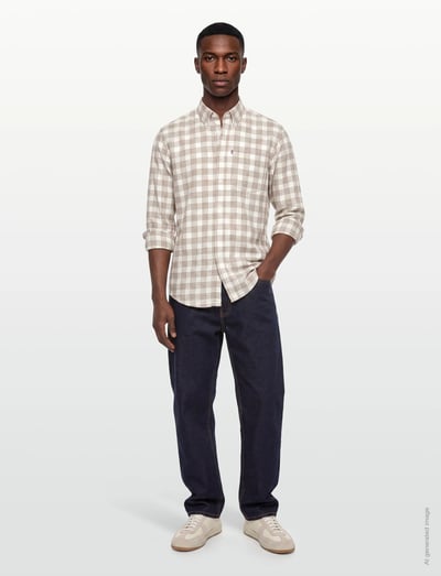 Casual Check Flannel B.d Shirt - Ternede Skjorter