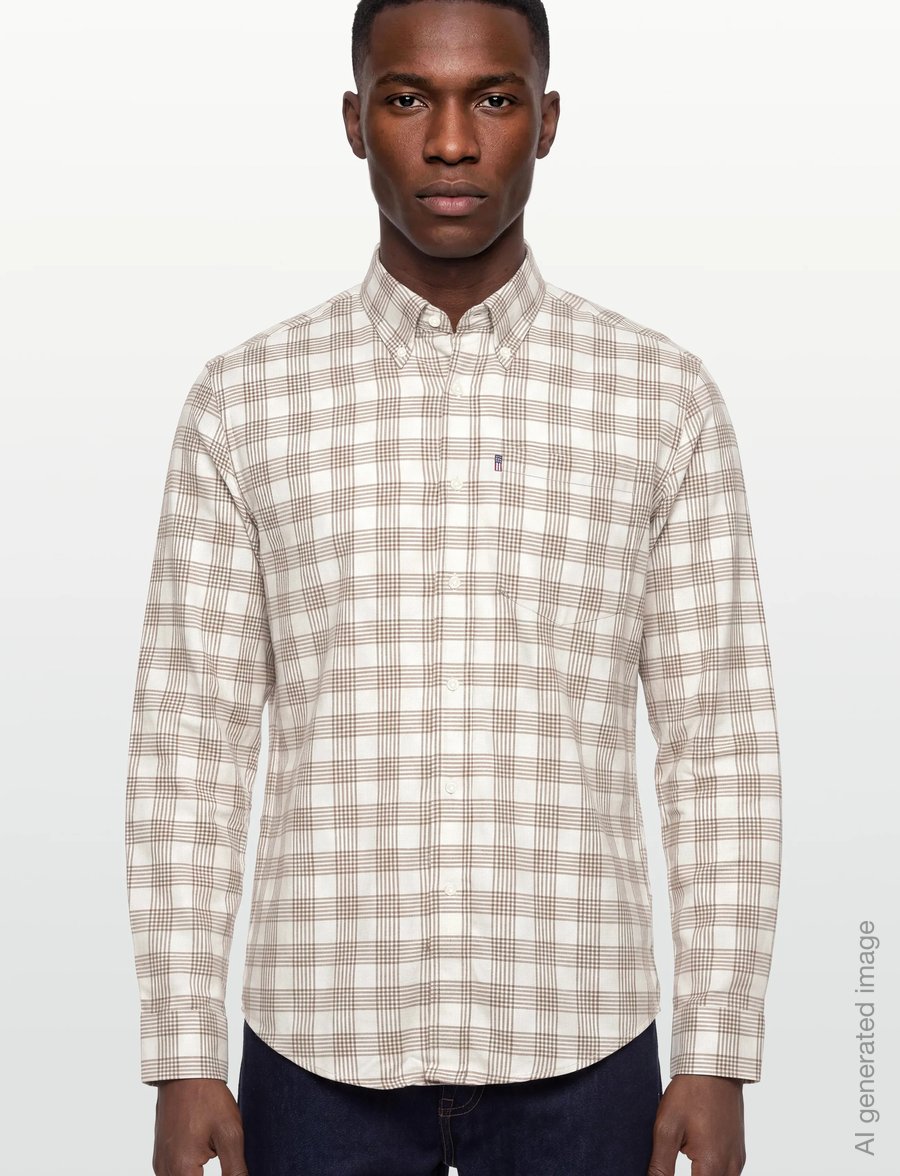 Lexington Clothing - Casual Check Flannel B.D Shirt - flanellsärgid - beige/white check - 3