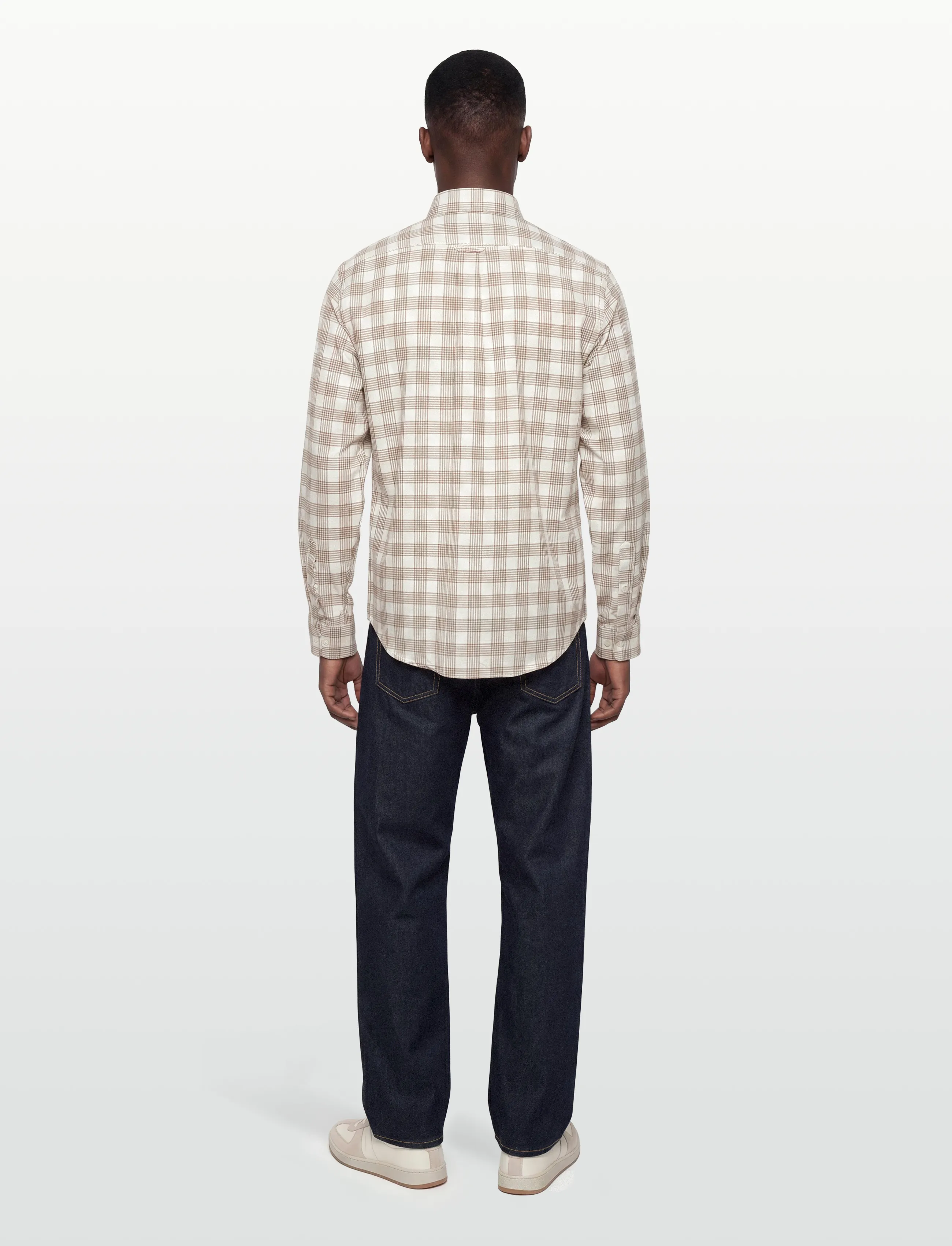 Lexington Clothing - Casual Check Flannel B.D Shirt - herren - beige/white check - 4