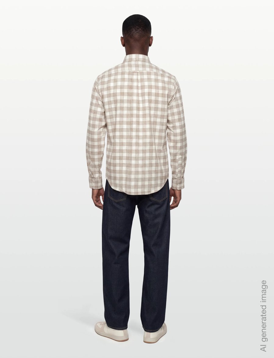 Lexington Clothing - Casual Check Flannel B.D Shirt - flanellsärgid - beige/white check - 4