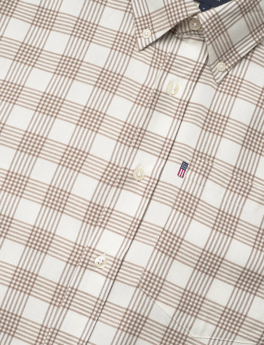 Lexington Clothing - Casual Check Flannel B.D Shirt - flanell-hemden - beige/white check - 3
