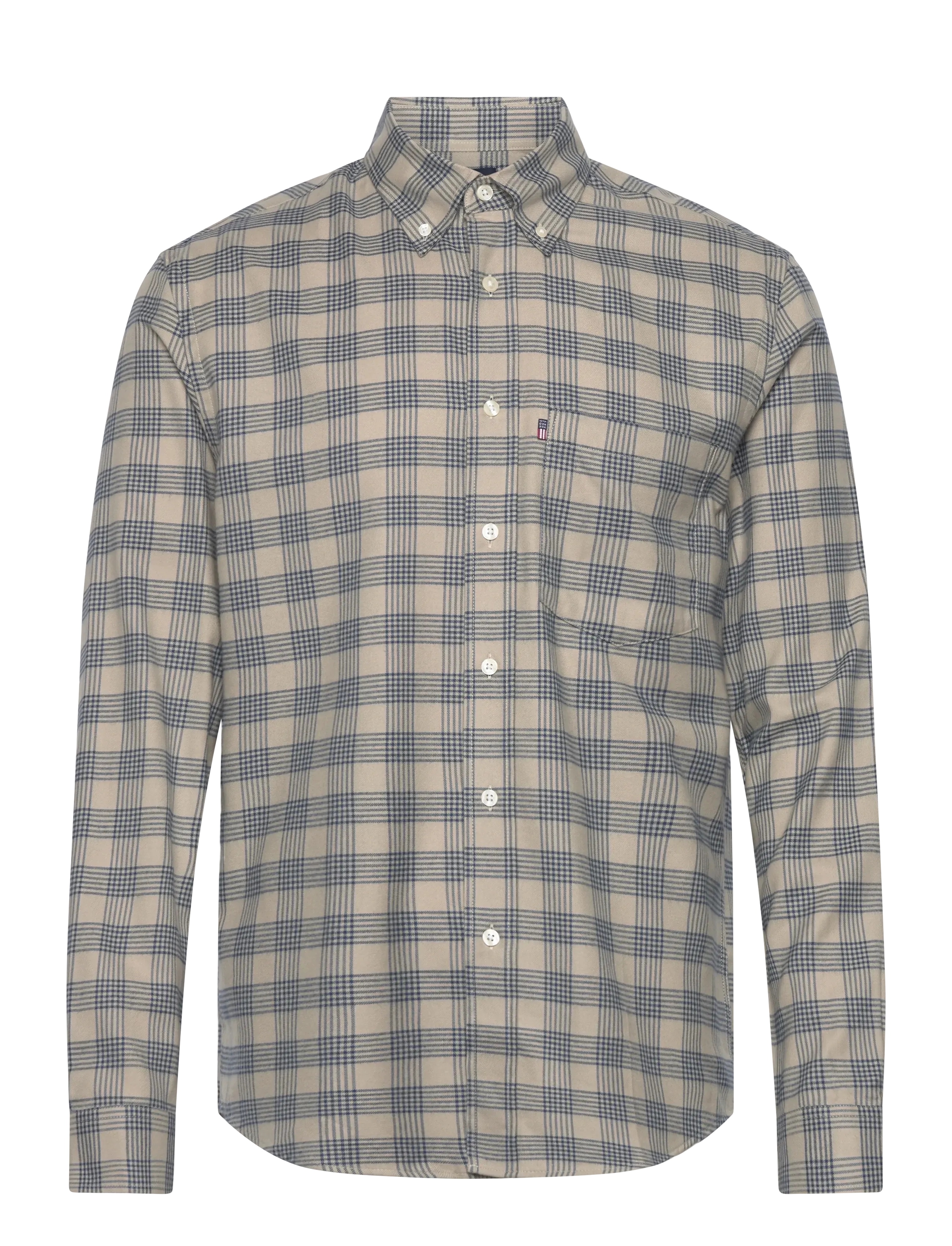 Lexington Clothing Casual Check Flannel B.D Shirt - Shirts - GREEN/BLUE CHECK / beige