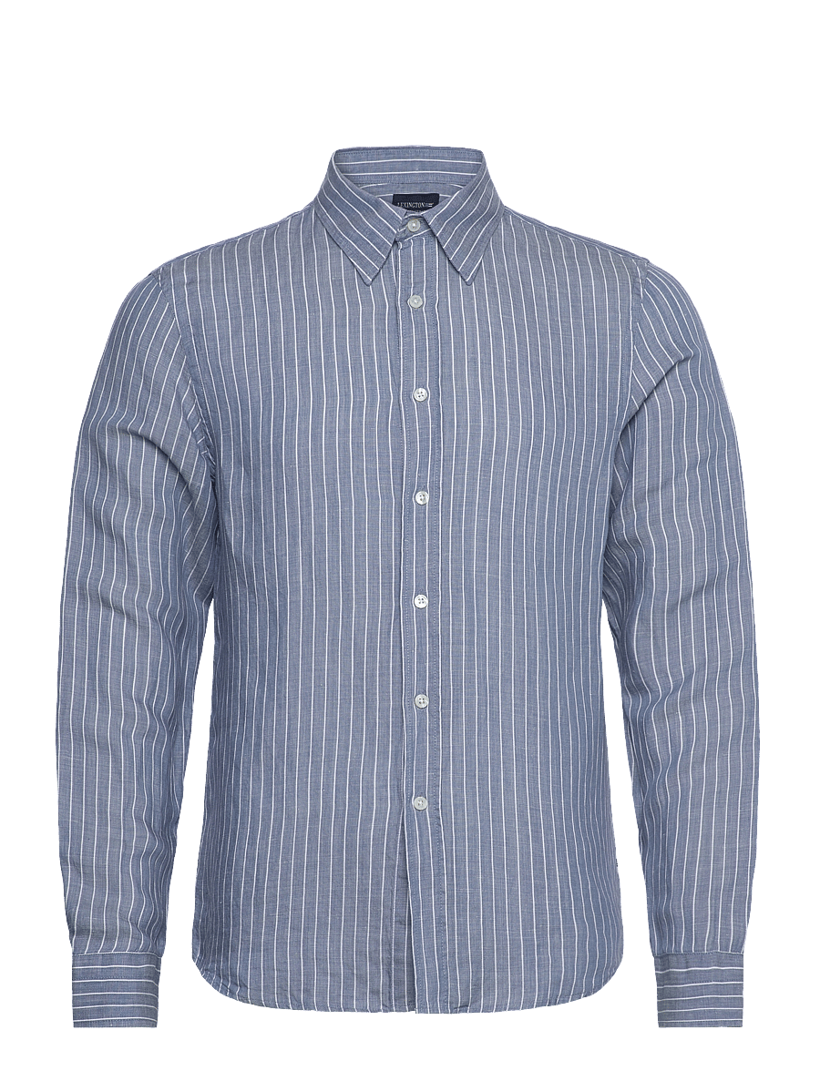 Lexington Clothing - Classic Hemp Striped Shirt - randiga skjortor - blue/white stripe - 1