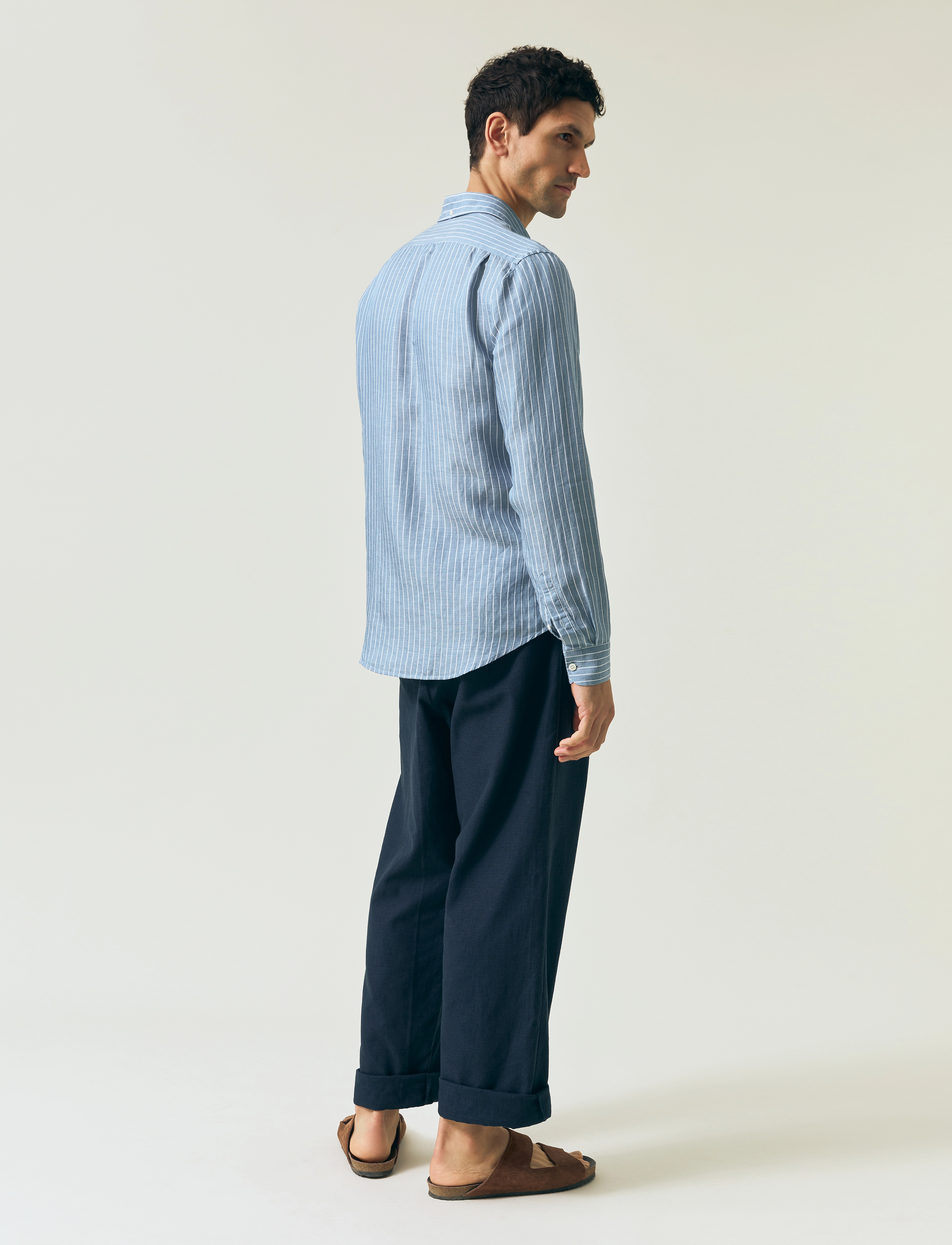 Lexington Clothing - Classic Hemp Striped Shirt - randiga skjortor - blue/white stripe - 3