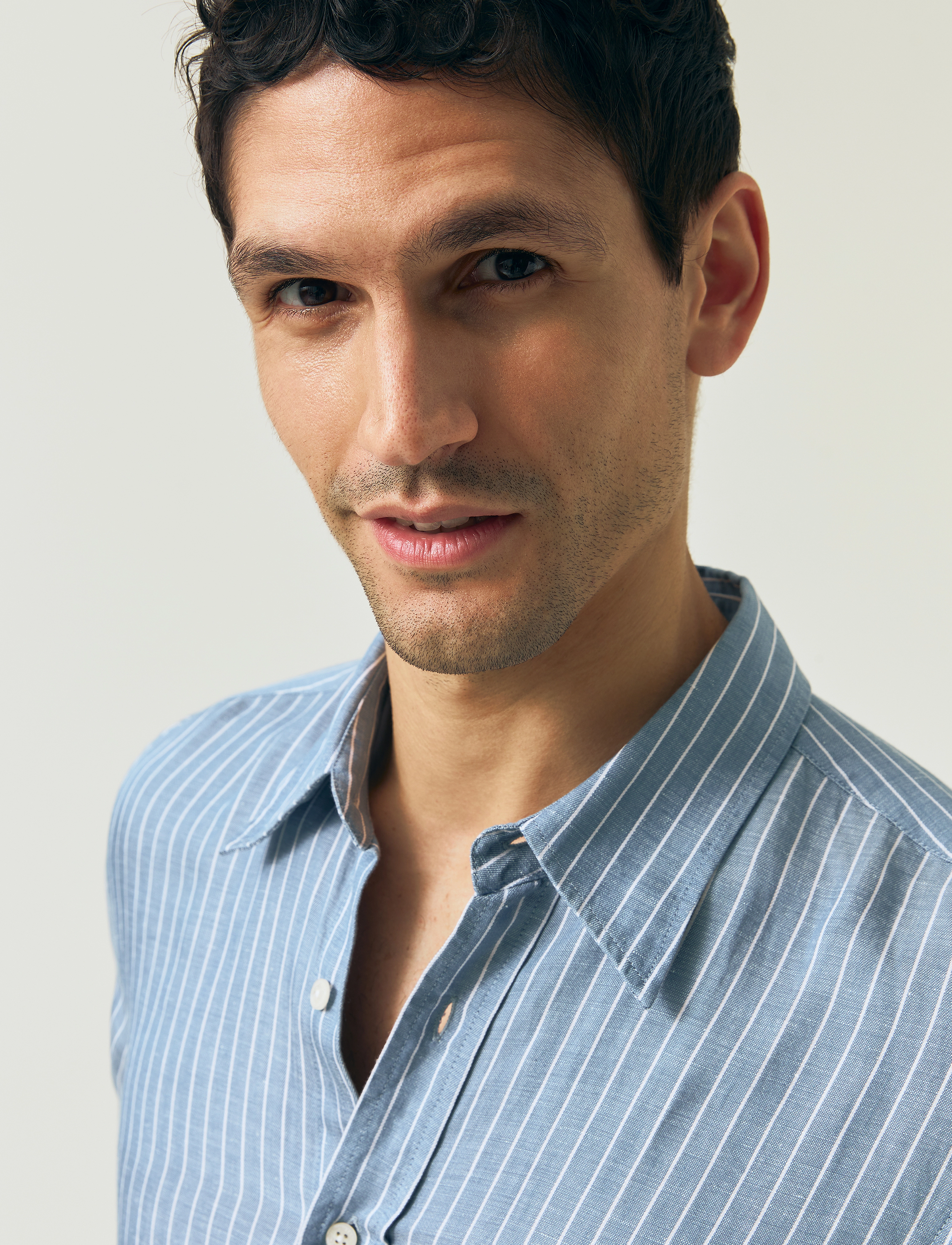 Lexington Clothing - Classic Hemp Striped Shirt - randiga skjortor - blue/white stripe - 5