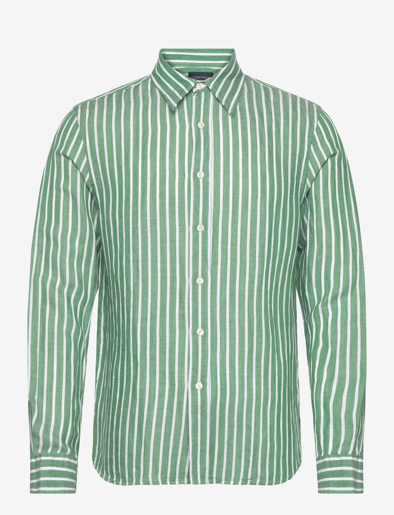 Lexington Clothing - Classic Hemp Striped Shirt - stribede skjorter - green/white stripe - 0