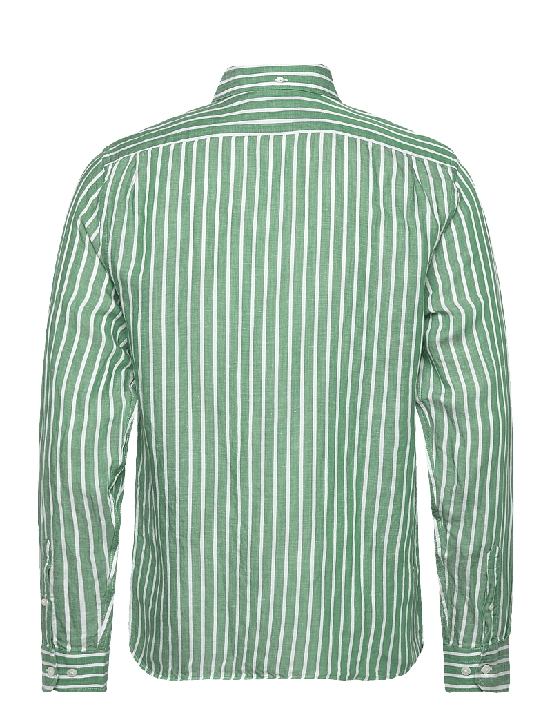 Lexington Clothing - Classic Hemp Striped Shirt - stribede skjorter - green/white stripe - 1