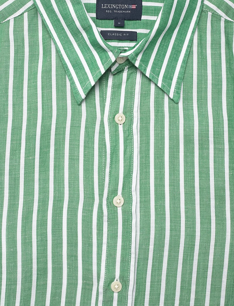 Lexington Clothing - Classic Hemp Striped Shirt - stribede skjorter - green/white stripe - 2