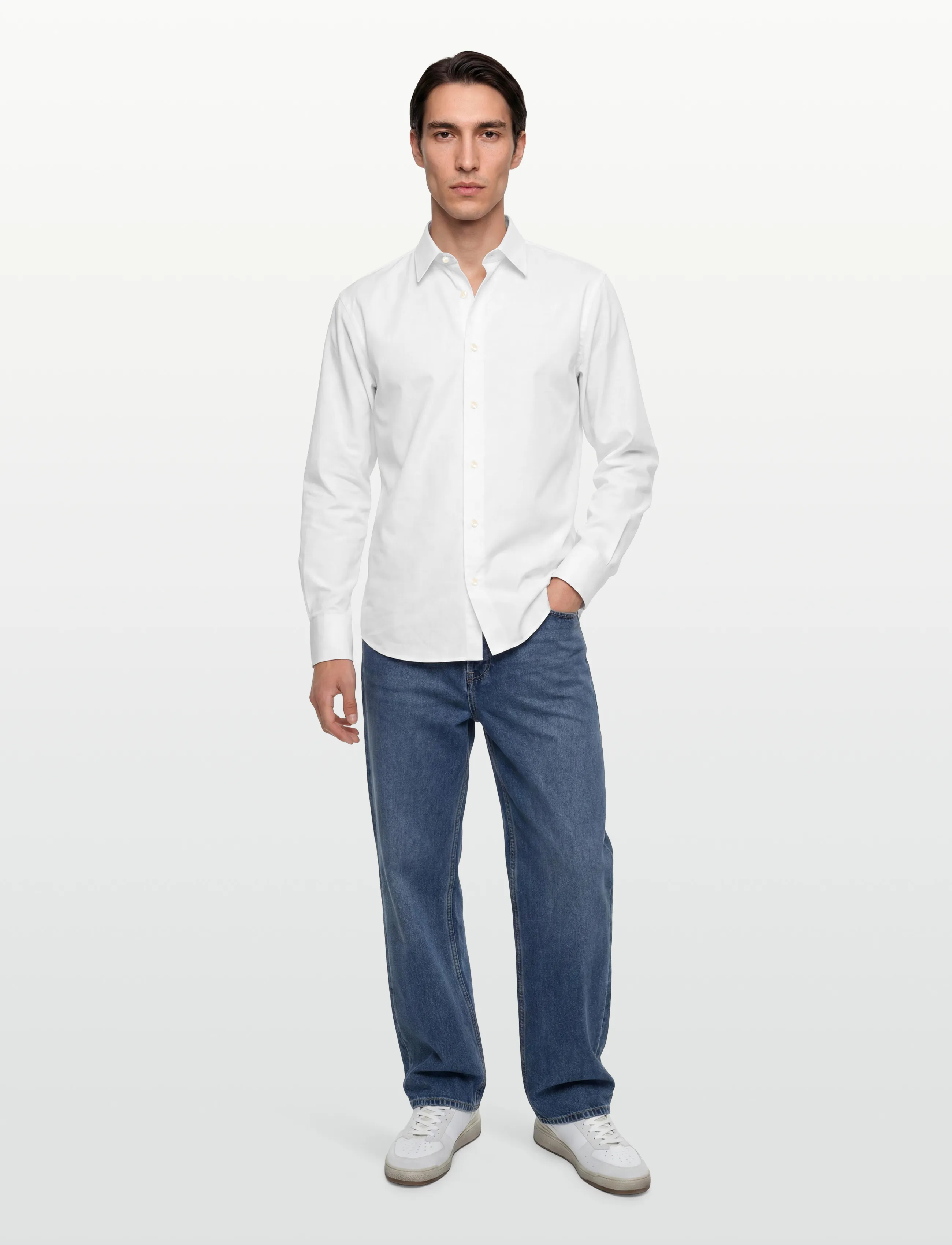 Lexington Clothing - Loose Crisp Cotton shirt - casual skjorter - white - 0