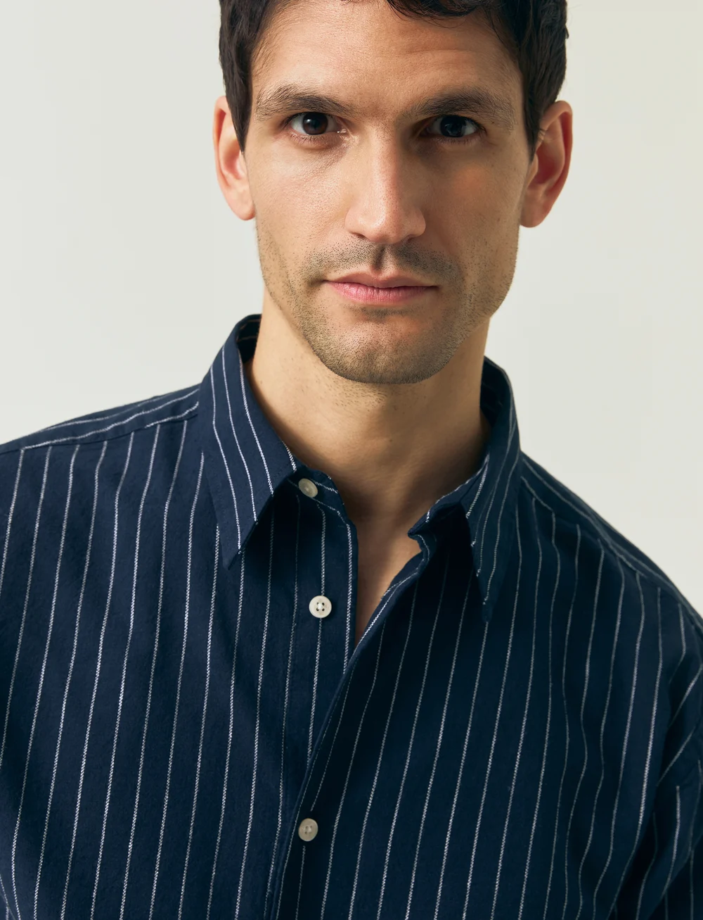 Lexington Clothing - Loose Pinstriped Shirt - linased särgid - dk blue/white stripe - 3