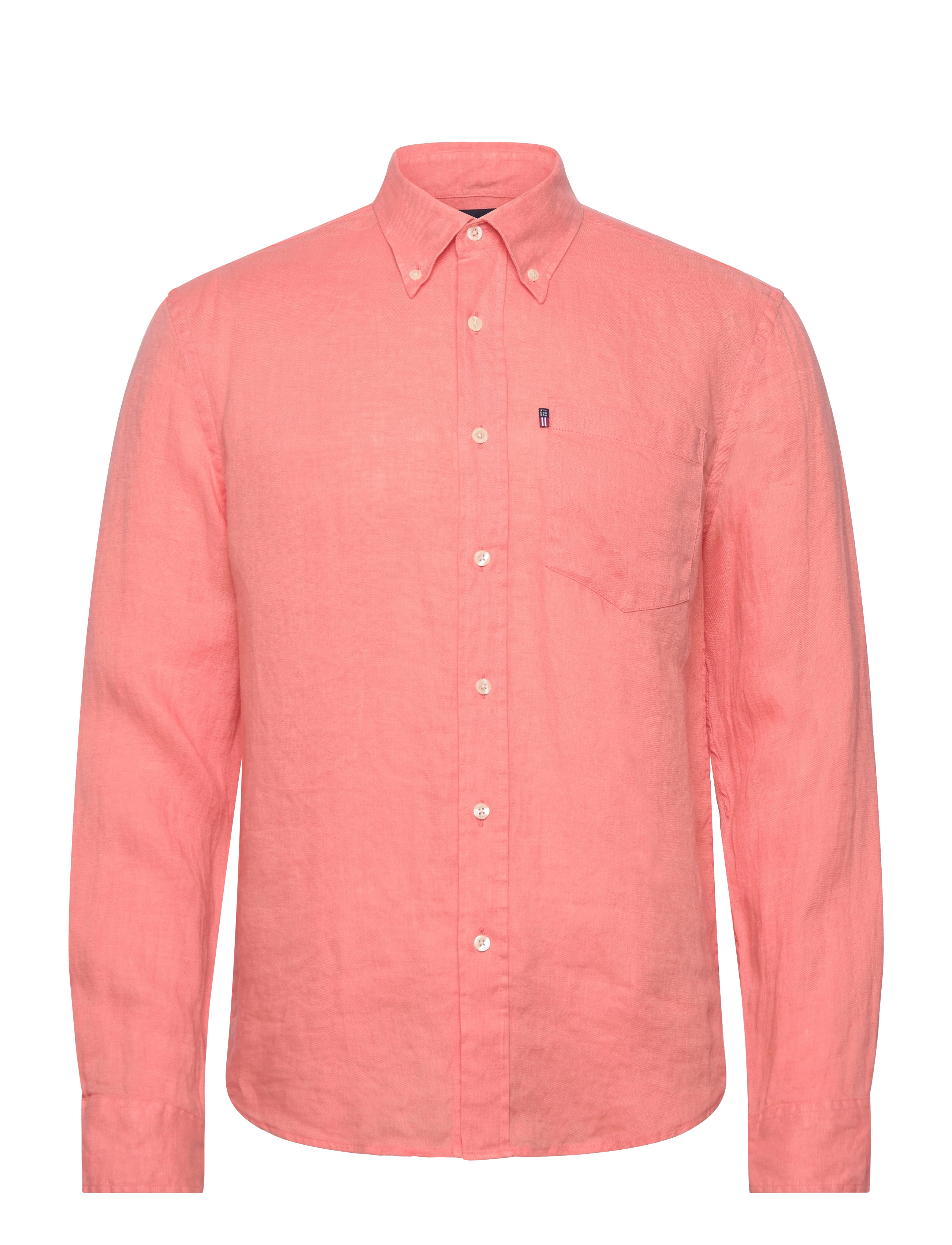 Lexington Clothing Casual Linen B.D Shirt - Skjorter - CORAL / pink/rose